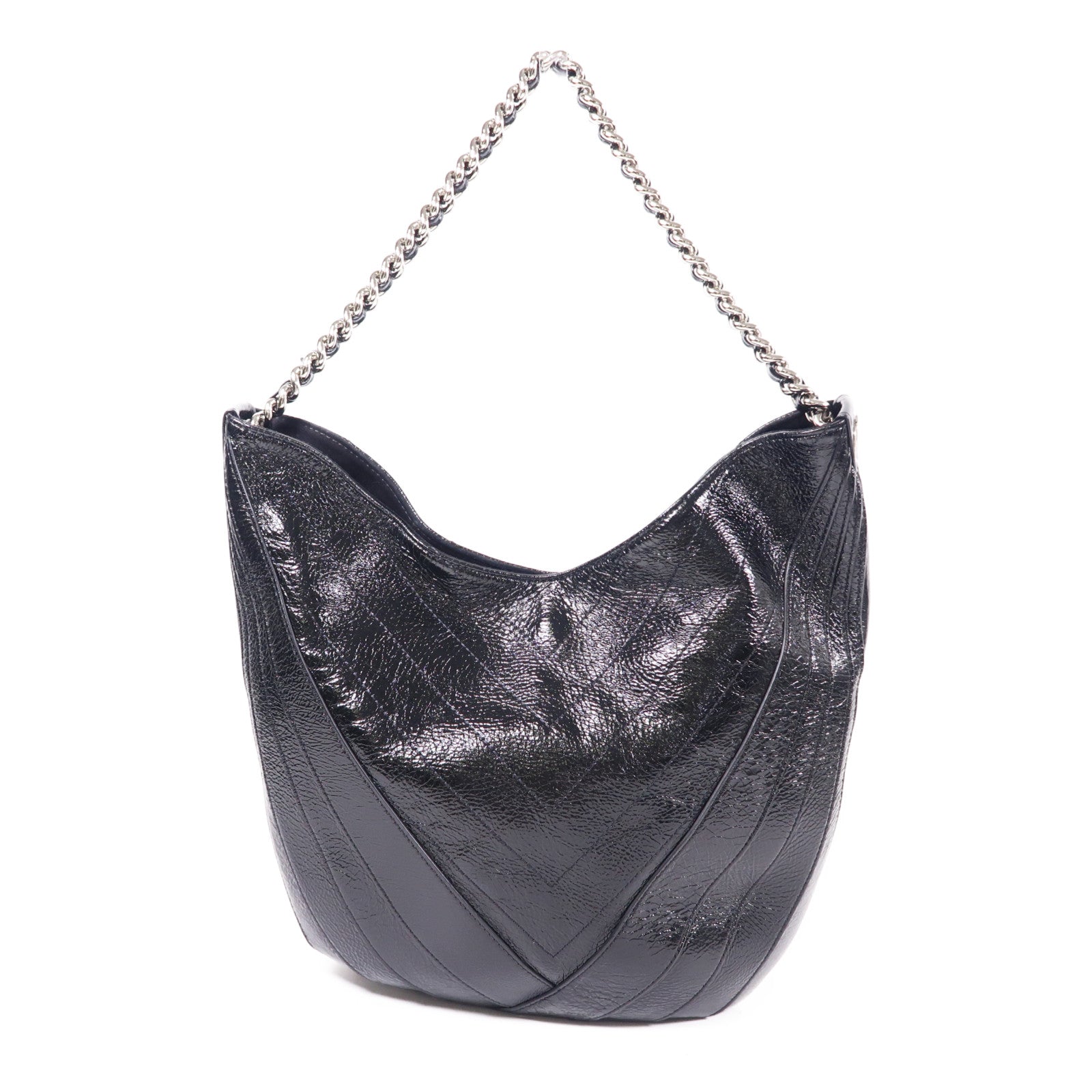 CHANEL 牛皮皮革Chain Shoulder銀扣肩背袋