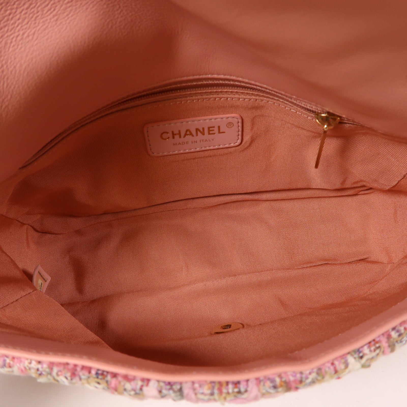 CHANEL Tweed Pearl Shoulder Bag金扣手挽肩背兩用袋