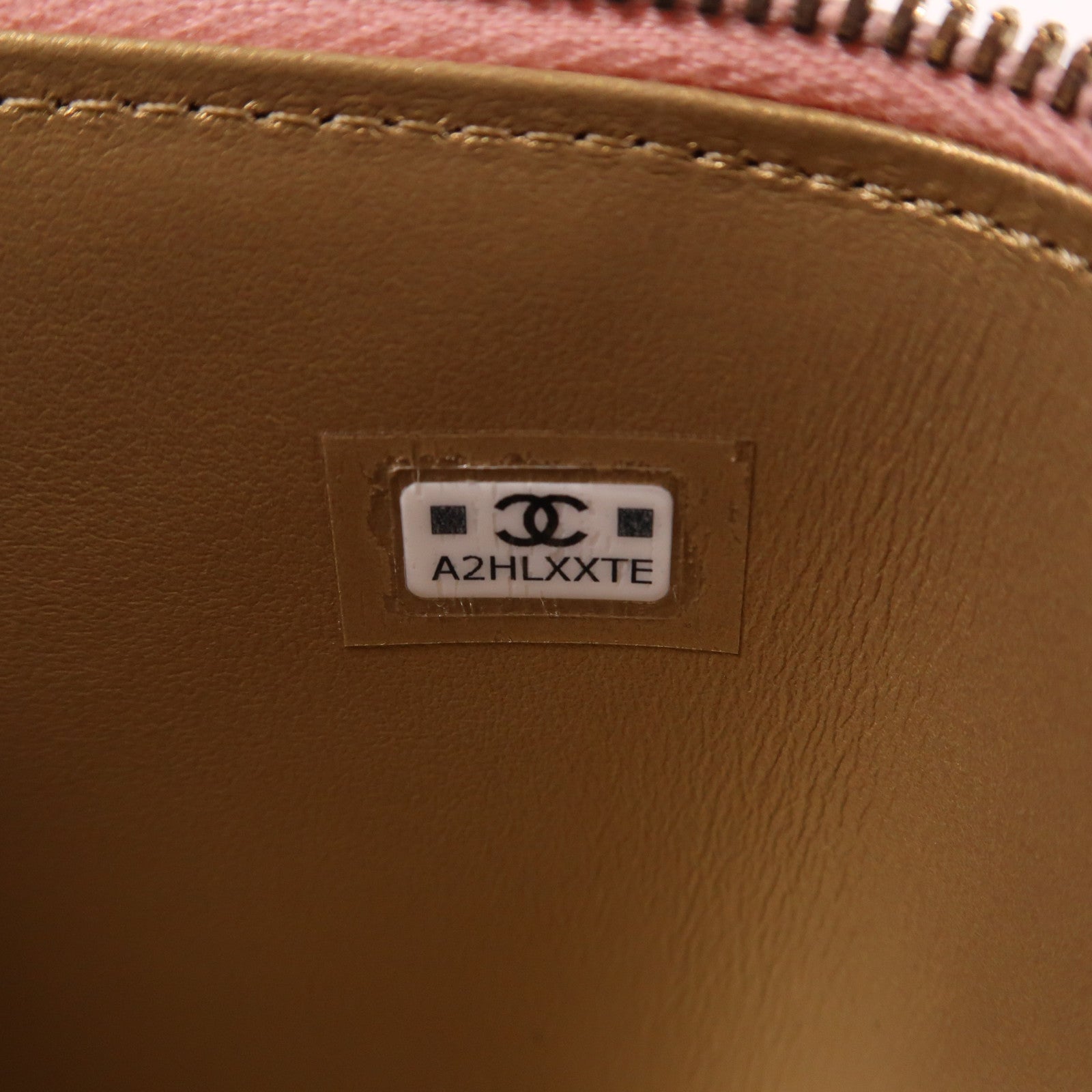 CHANEL 菱格羊皮皮革Vanity Case金扣鏈帶肩背袋粉紅色