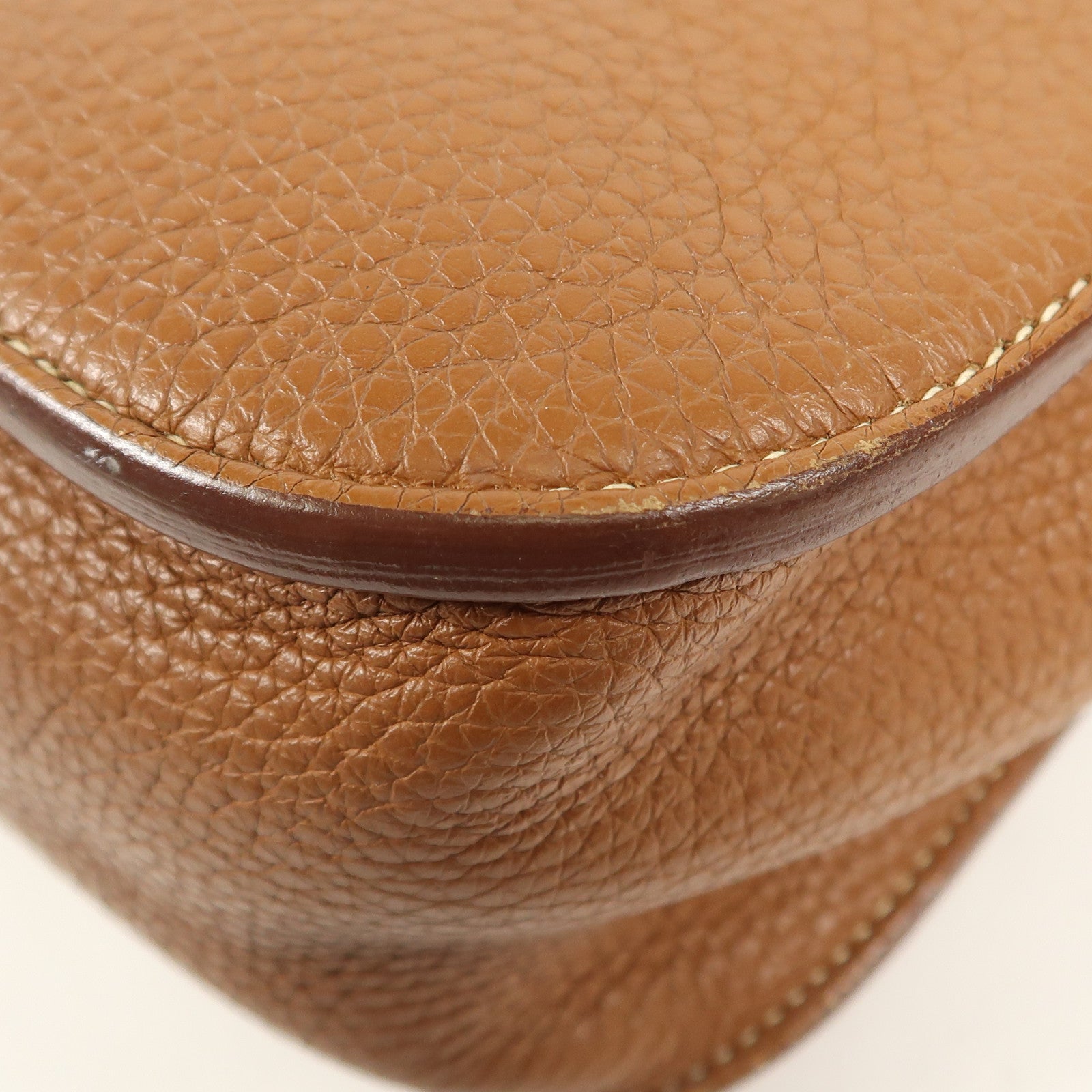 HERMES Clemence皮革Halzan 31銀扣手挽肩背兩用袋Gold