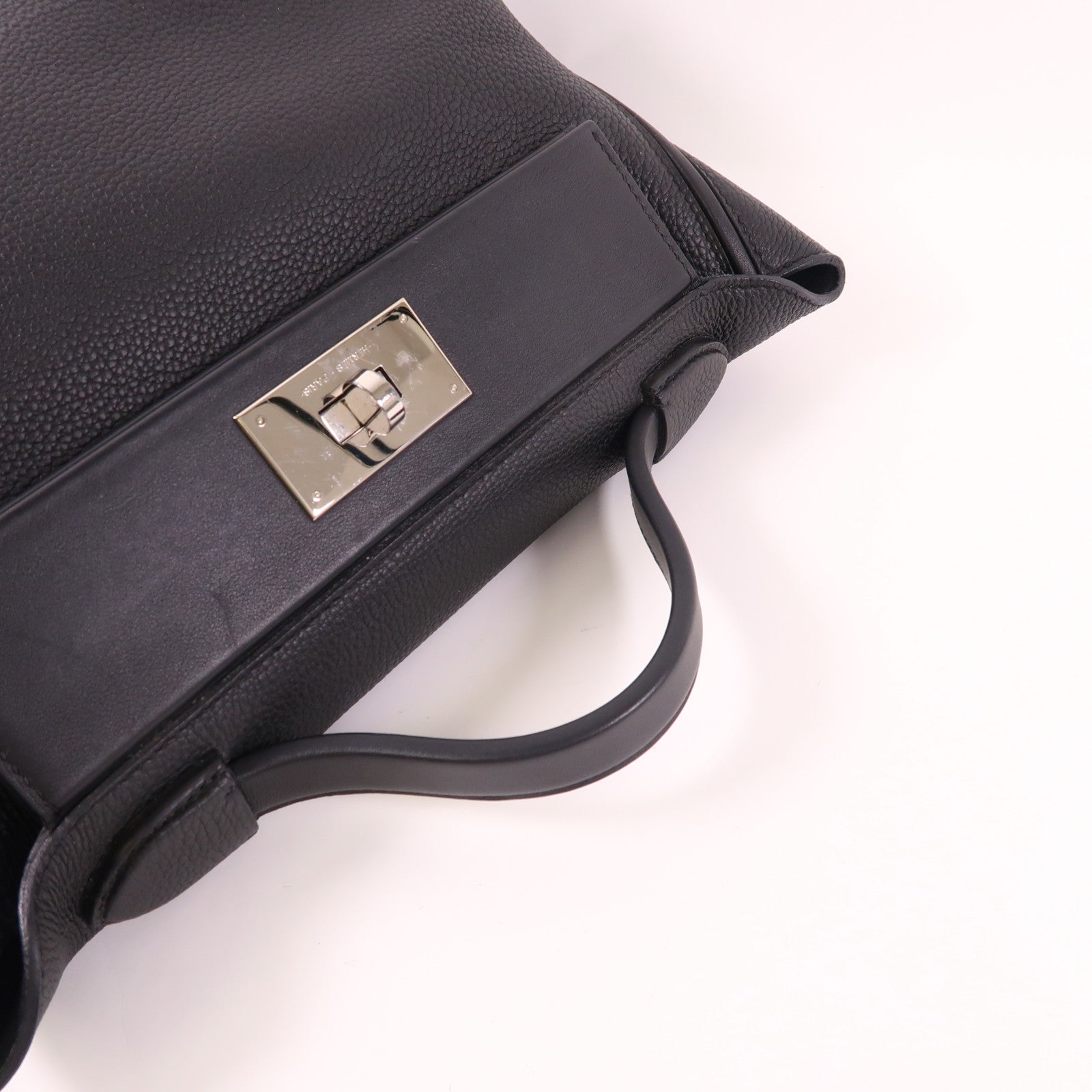 HERMES Togo皮革24/24 29cm銀扣手挽肩背兩用袋Noir