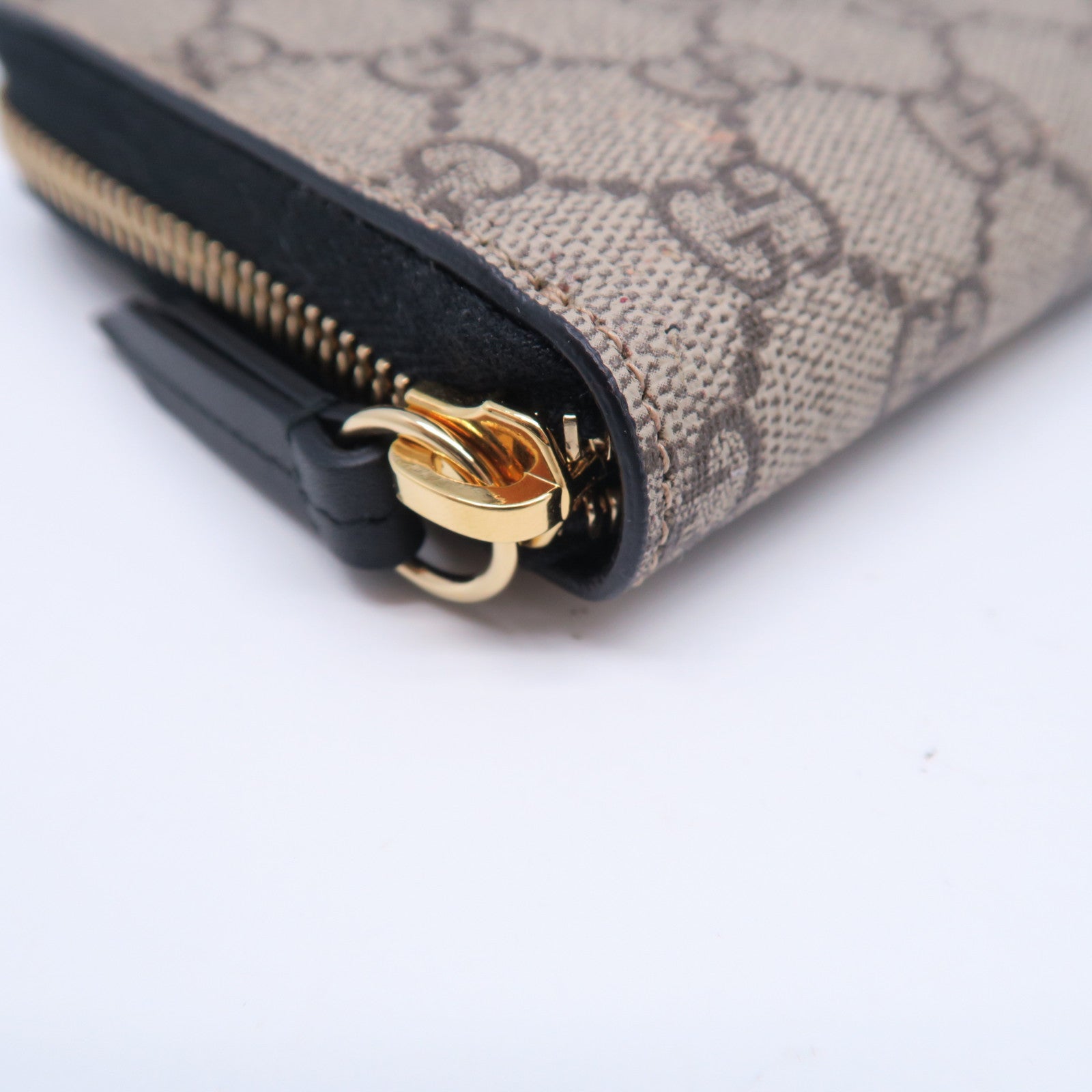 GUCCI 【清倉大減價】塗層帆布 Zipper Long Wallet金扣拉鍊長錢包啡色