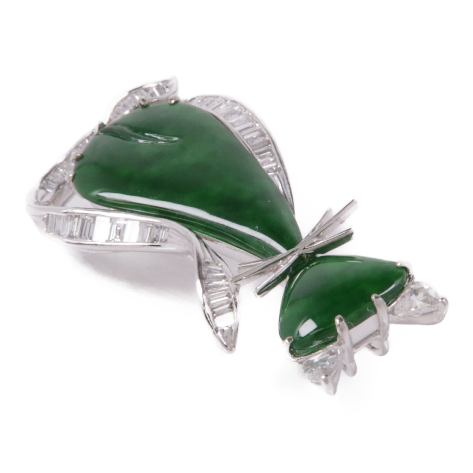 JEWELRY 18K白金Jade/Diamond Brooch/Pendant Top翡翠鑽石胸針/吊墜