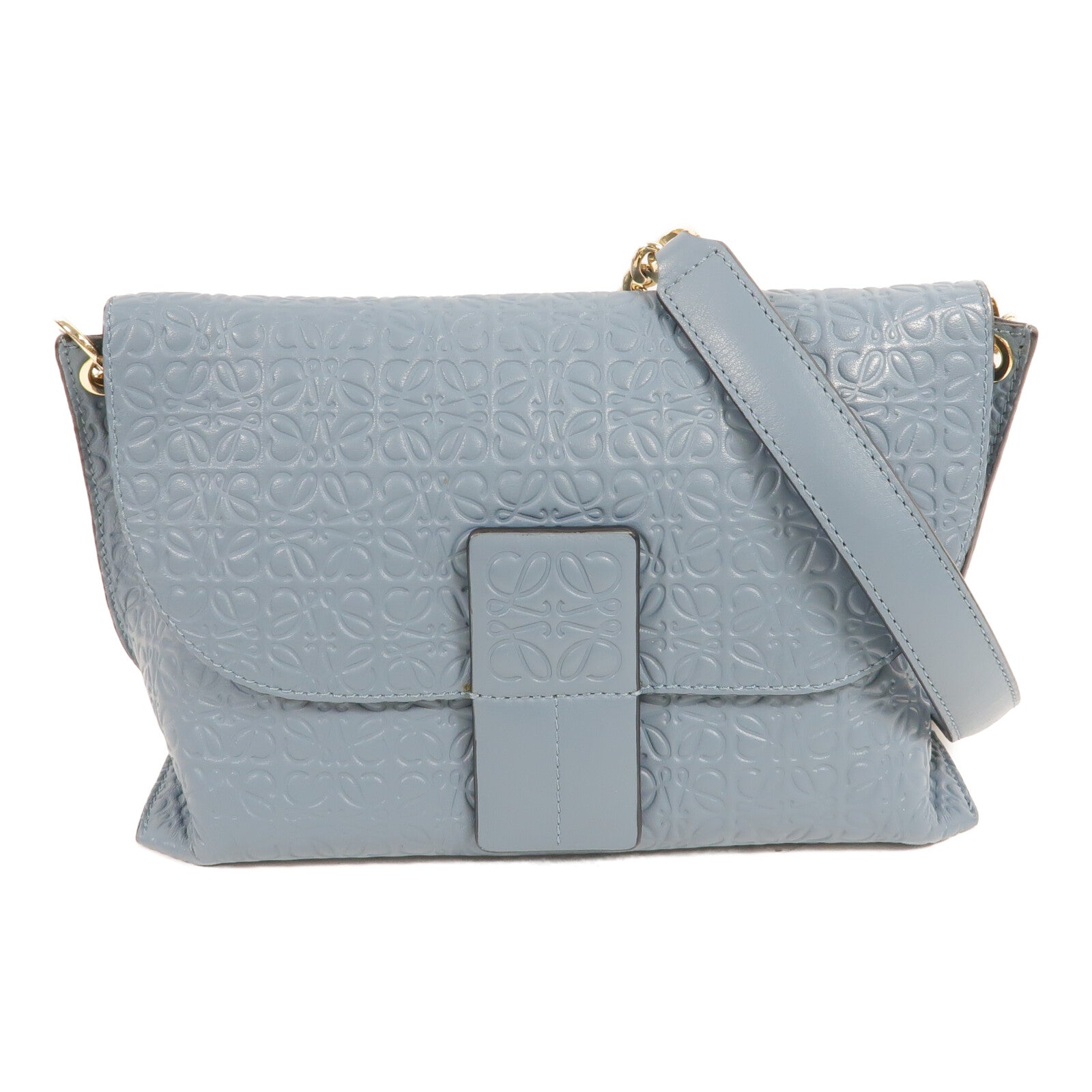 LOEWE 牛皮皮革Avenue Anagram鏈帶肩背袋