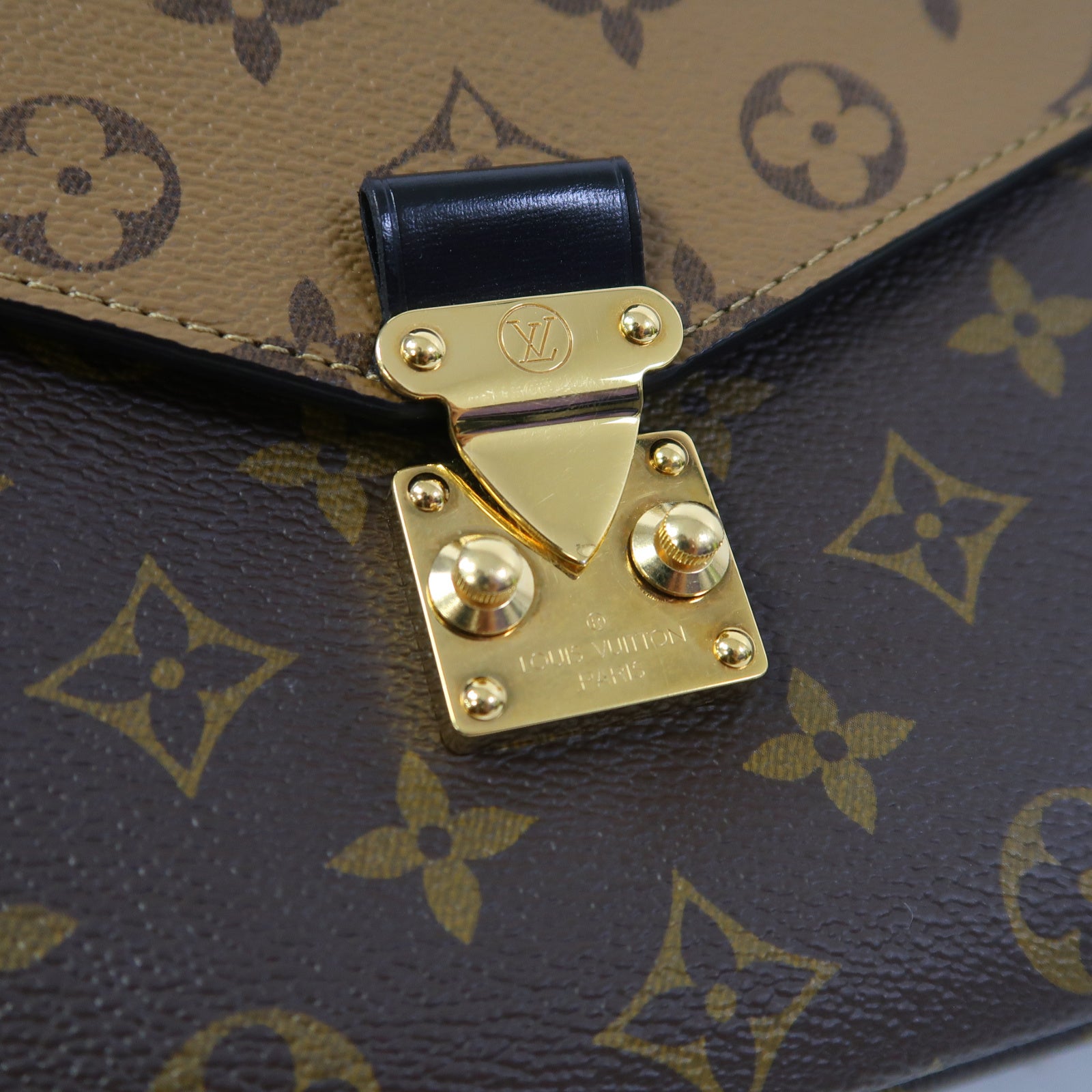 LOUIS VUITTON Monogram Reverse Pochette Metis金扣手挽肩背兩用袋啡色