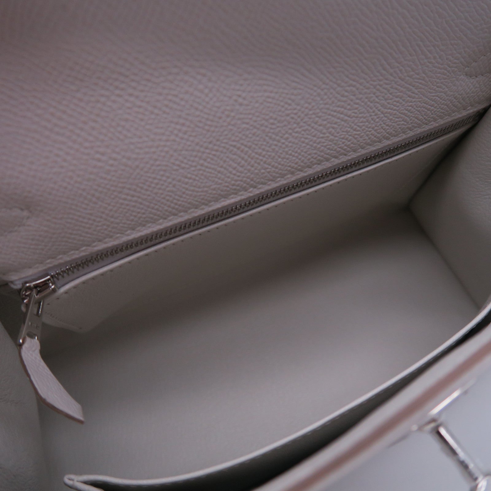 HERMES 【激減優惠】HERMES Epsom皮革Kelly 25銀扣手挽肩背兩用袋白色