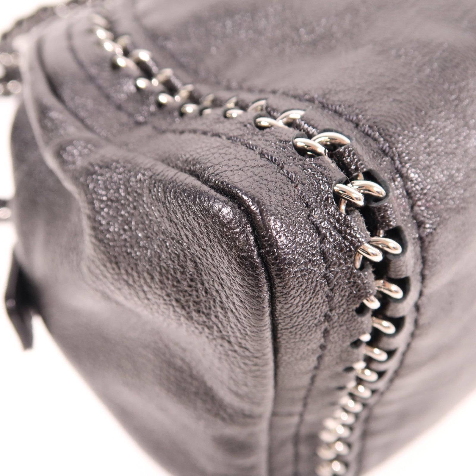 CHANEL 羊皮皮革Luxe ligne bowler bag銀扣肩背袋黑色