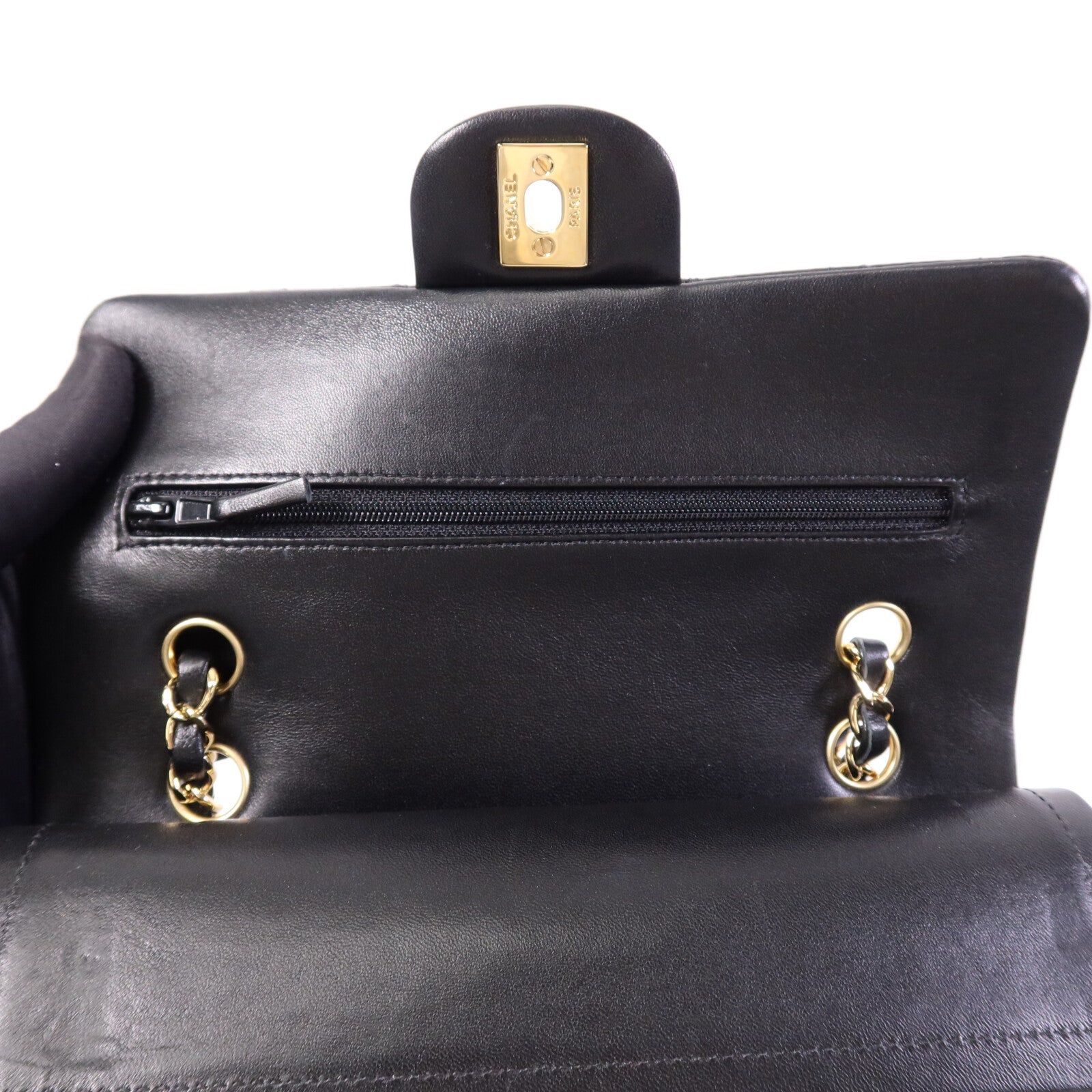 CHANEL 羊皮皮革Classic 23金扣鏈帶肩背袋