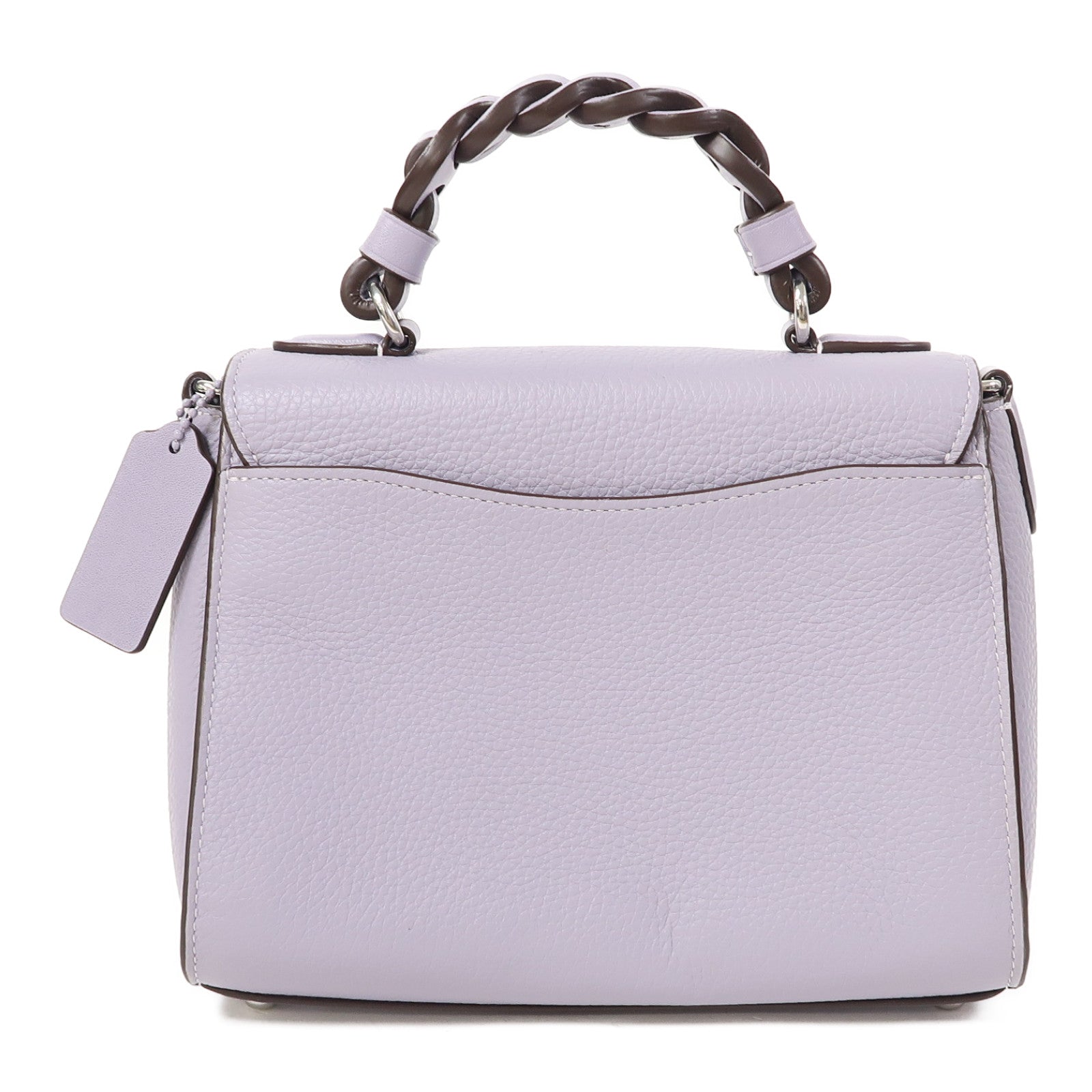 COACH 牛皮皮革Morgan Top Handle Bag銀扣手挽肩背兩用袋紫色