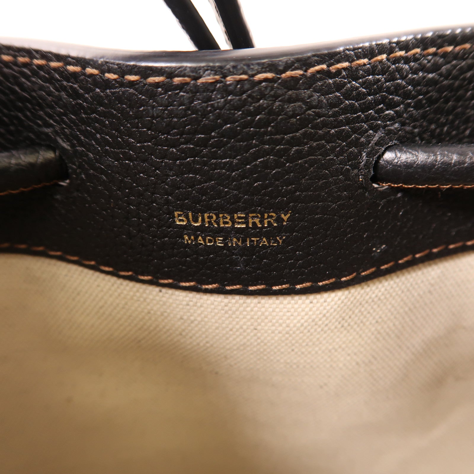 BURBERRY 牛皮皮革金扣2Way Bag手挽肩背兩用袋黑色