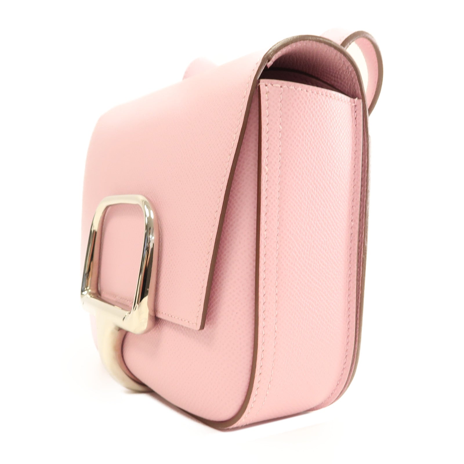 HERMES【激減優惠】 Epsom皮革Della銀扣肩背袋葵錦紫色