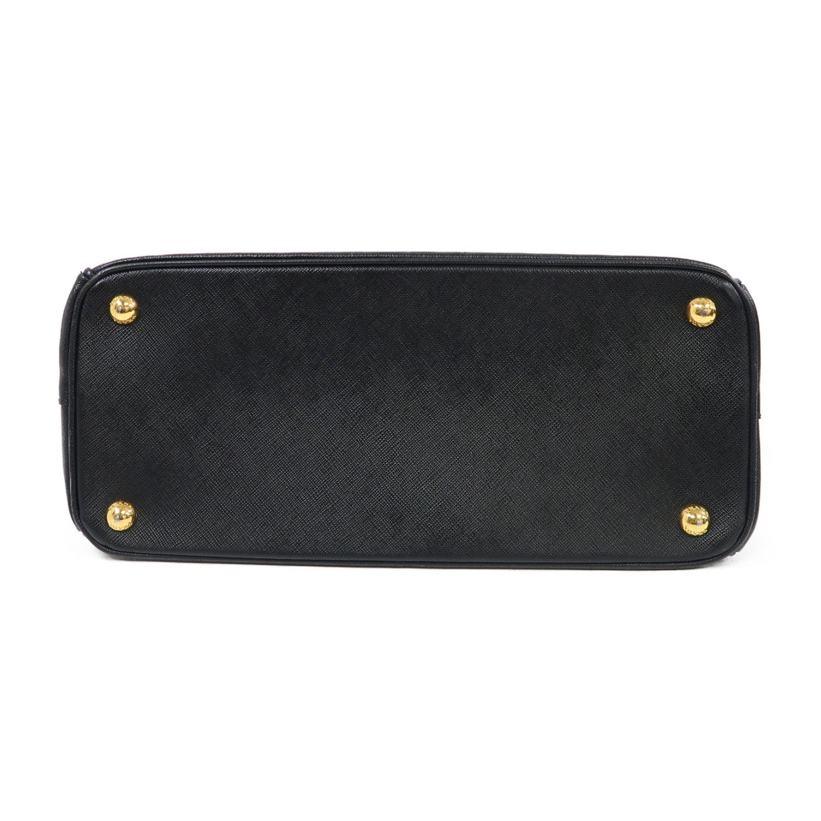 PRADA Saffiano皮革Galleria Bag金扣手挽肩背兩用袋黑色