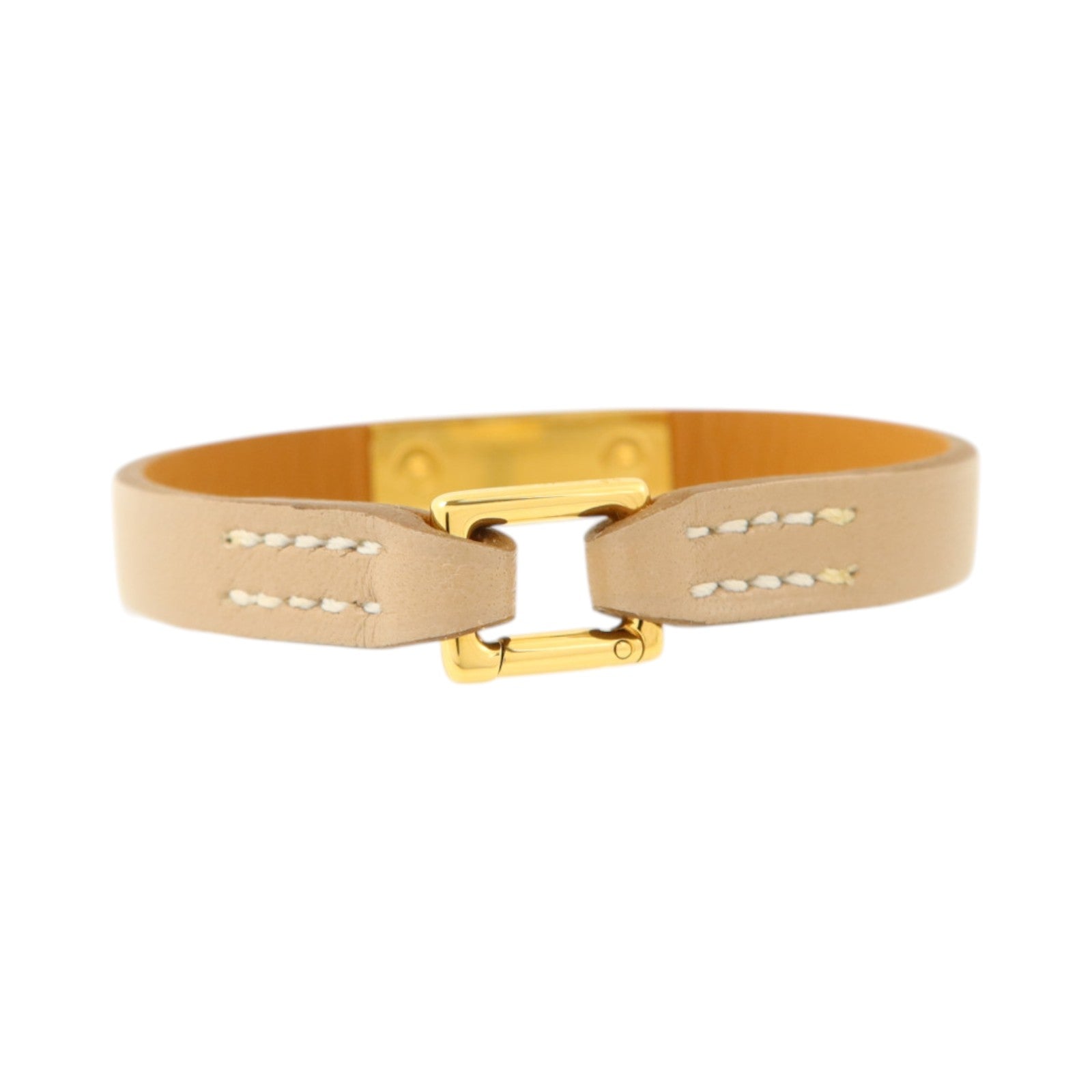 HERMES Swift皮革Rivale Mini Bracelet金扣手鏈
