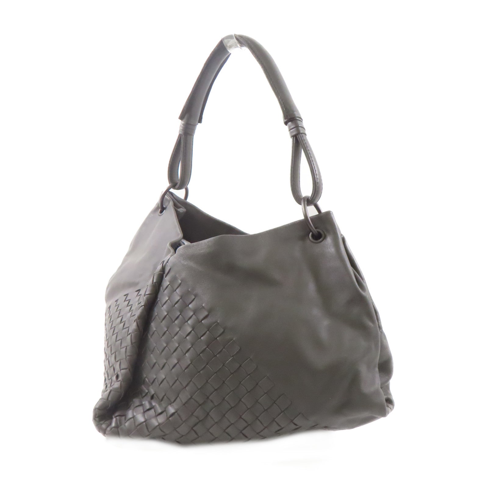 BOTTEGA VENETA 織紋皮革Shoulder Bag肩背袋灰色