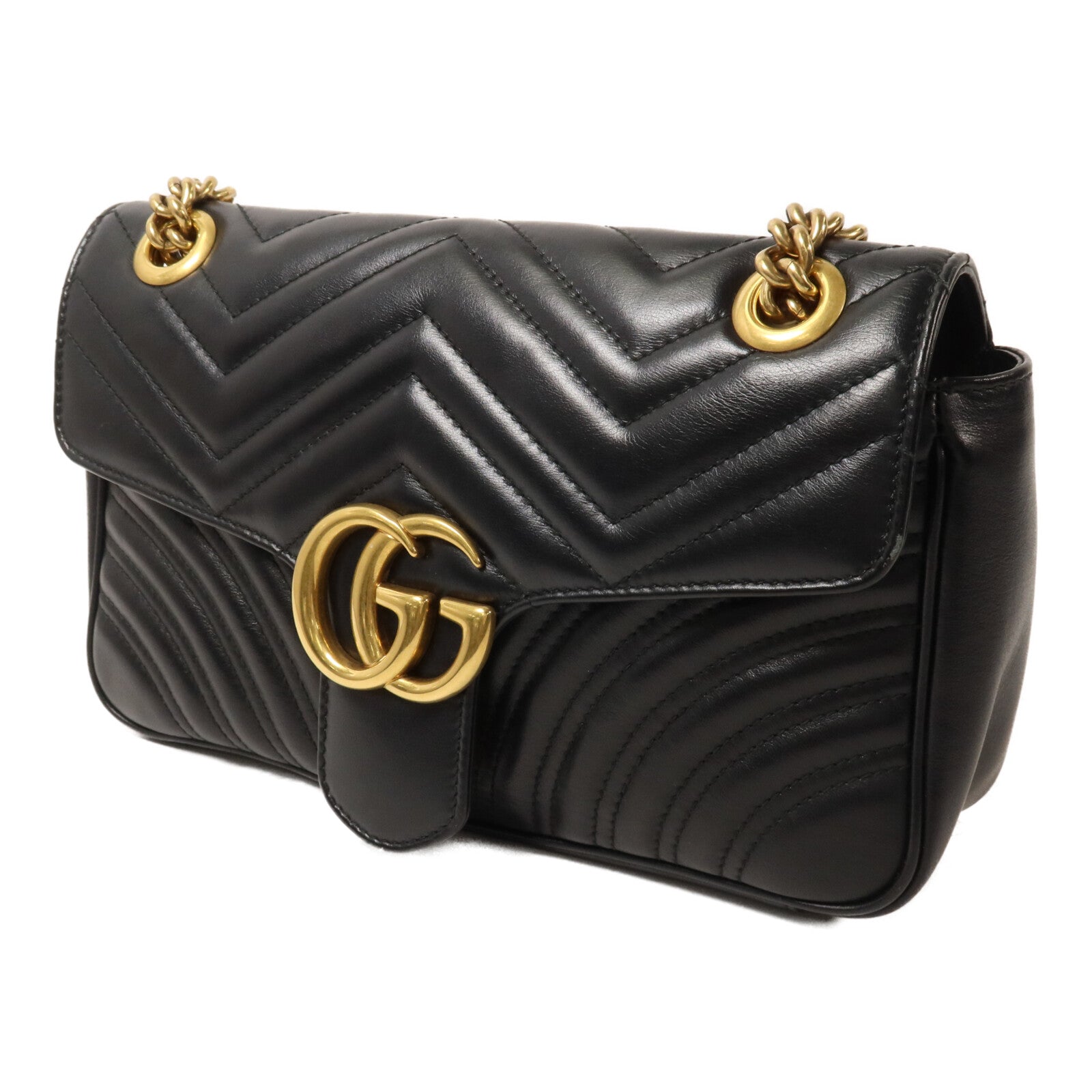GUCCI 牛皮皮革GG Marmont Shoulder Bag鏈帶肩背袋