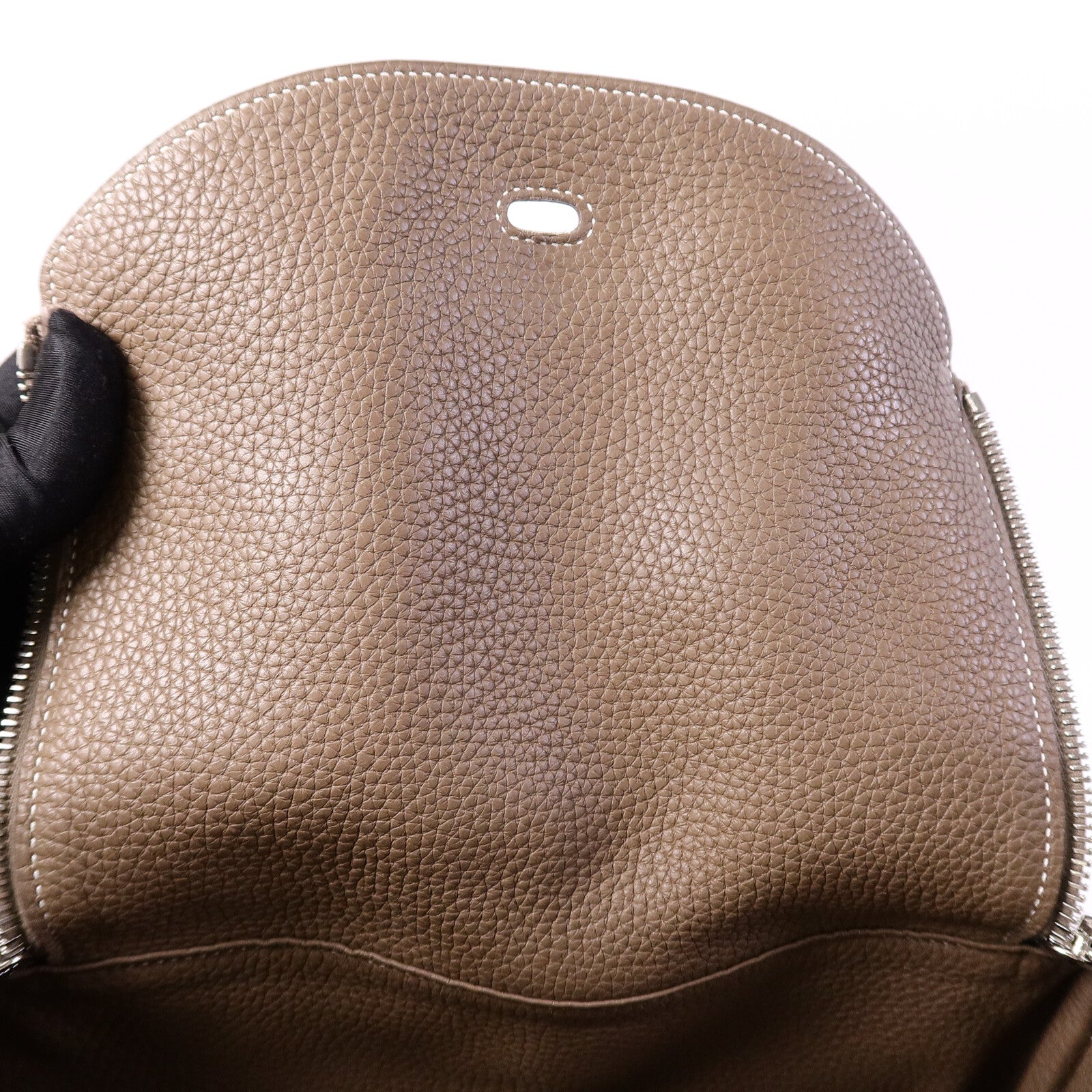 HERMES Clemence皮革Lindy 30手挽肩背兩用袋Etoupe