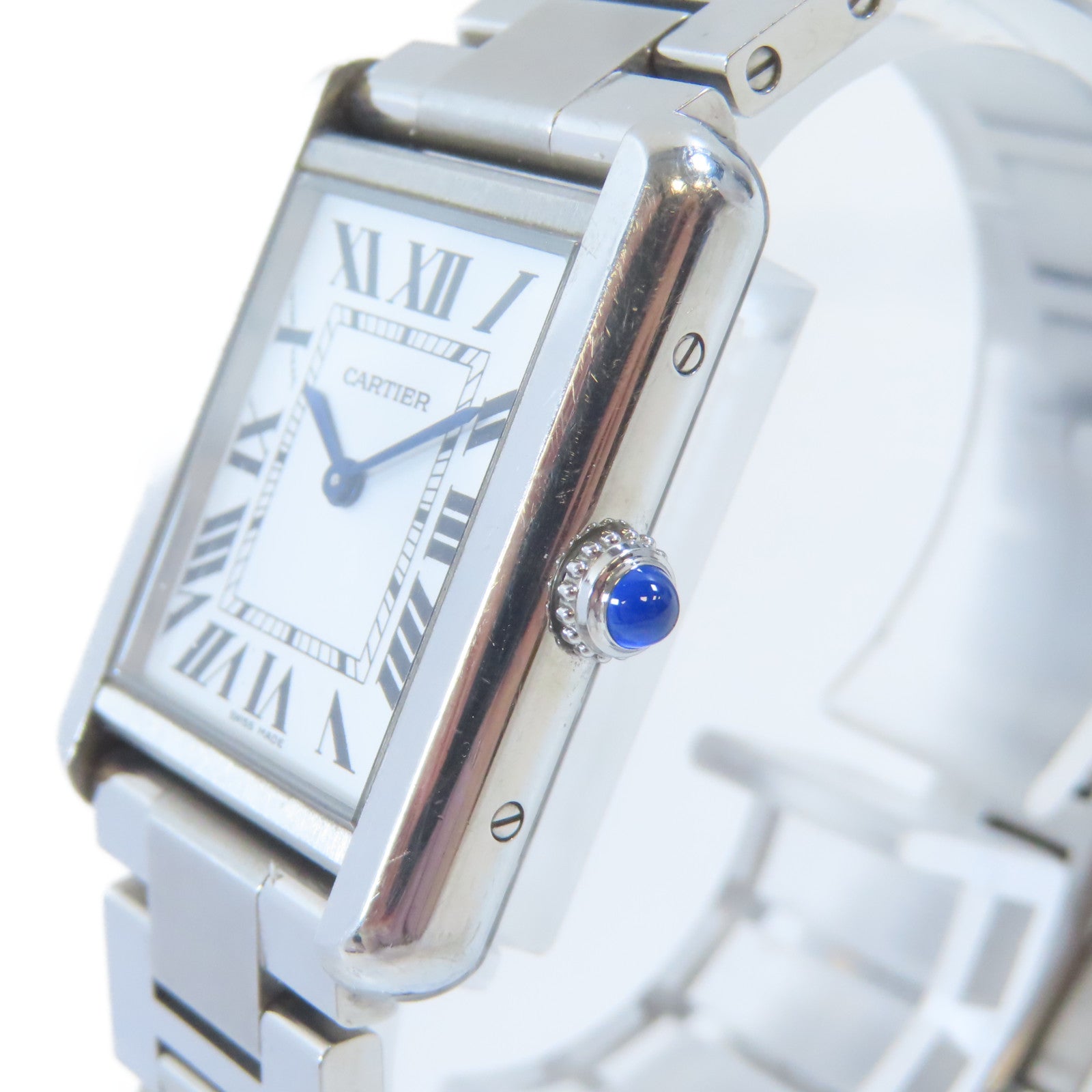 CARTIER Tank Solo不鏽鋼手錶石英機芯白色#15cm