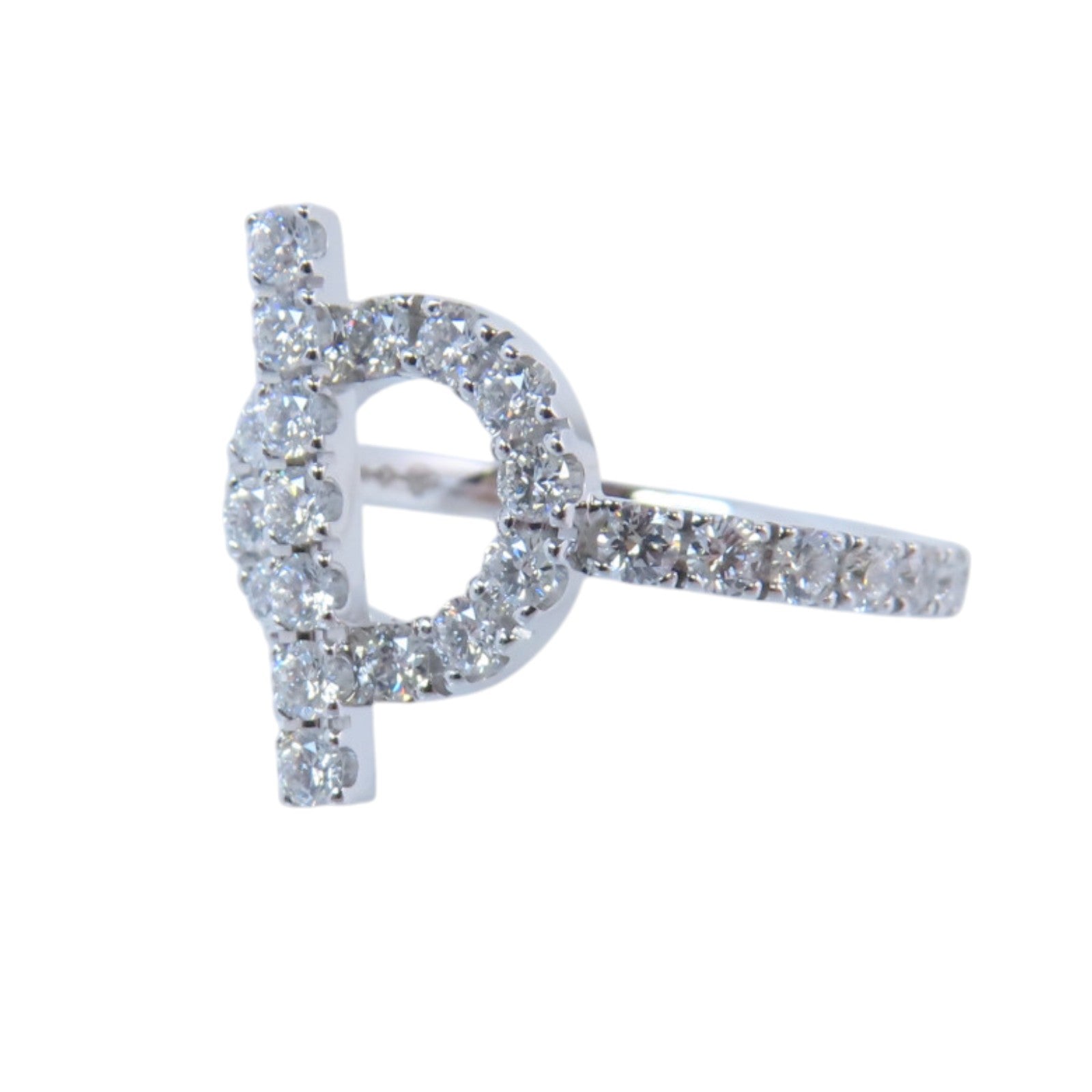 HERMES Finessee Diamond Ring 18K White Gold #54 US#6.5