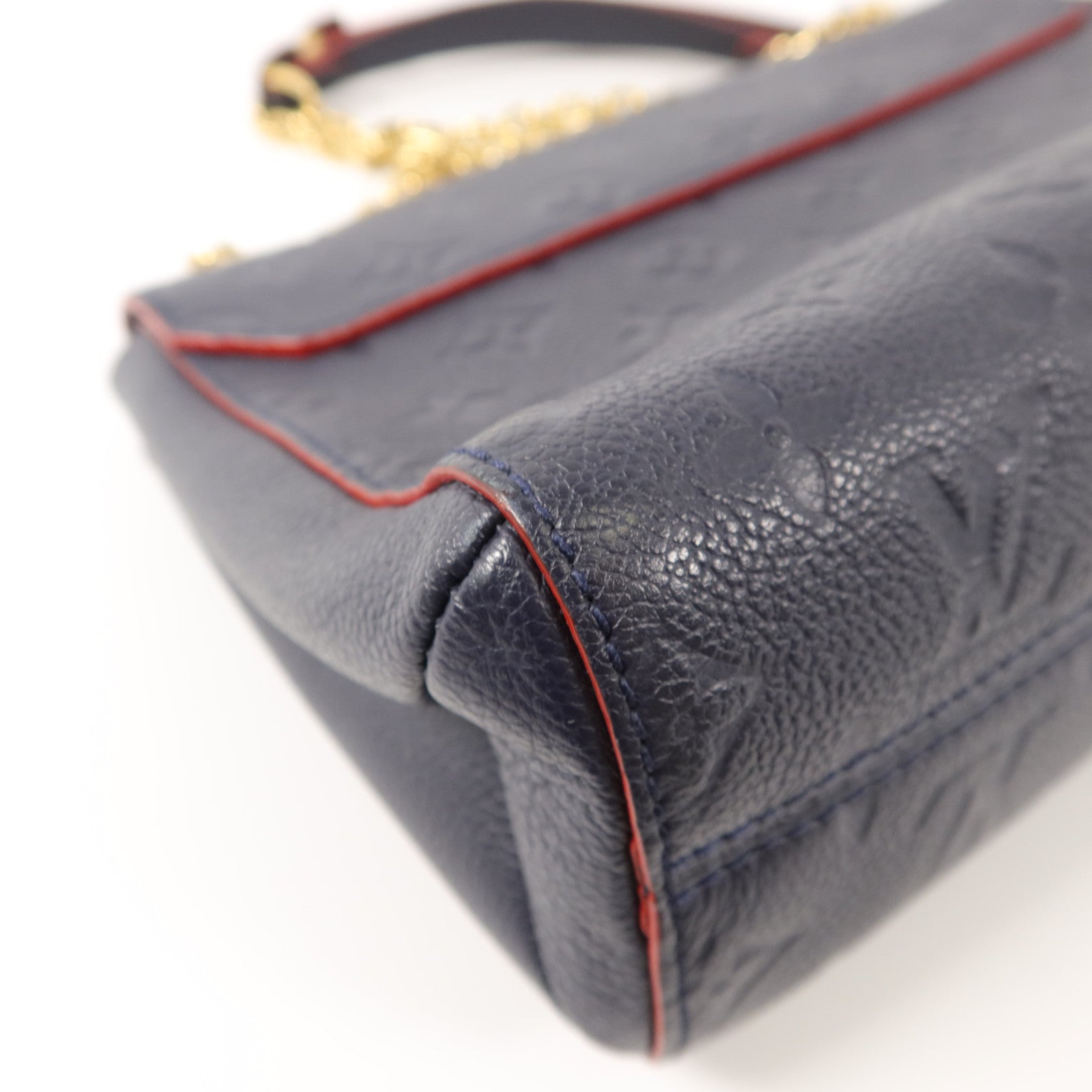 LOUIS VUITTON Monogram Empreinte Vavin PM肩背袋深藍色