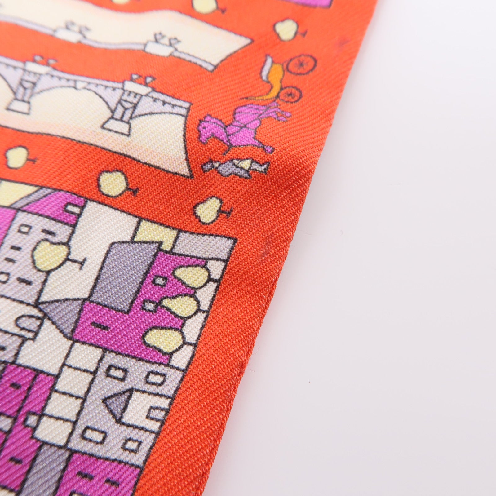 HERMES 絲質Twilly絲巾紅色