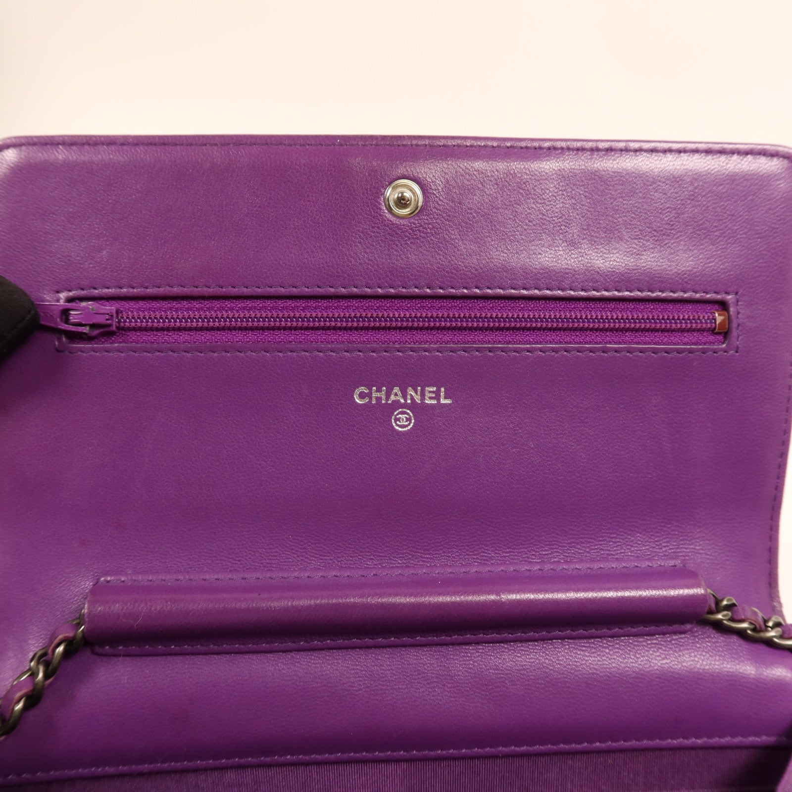 CHANEL 羊皮皮革Boy WOC Wallet On Chain銀扣鏈帶鏈帶肩背袋