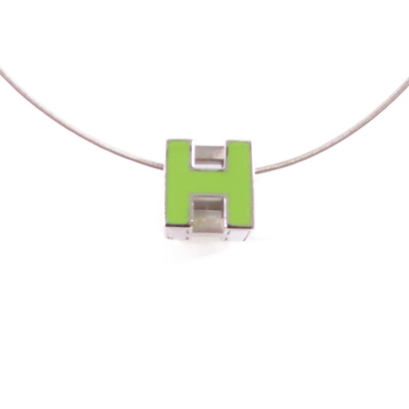 HERMES 金屬Cube d'H (H Cube) Necklace項鏈綠色