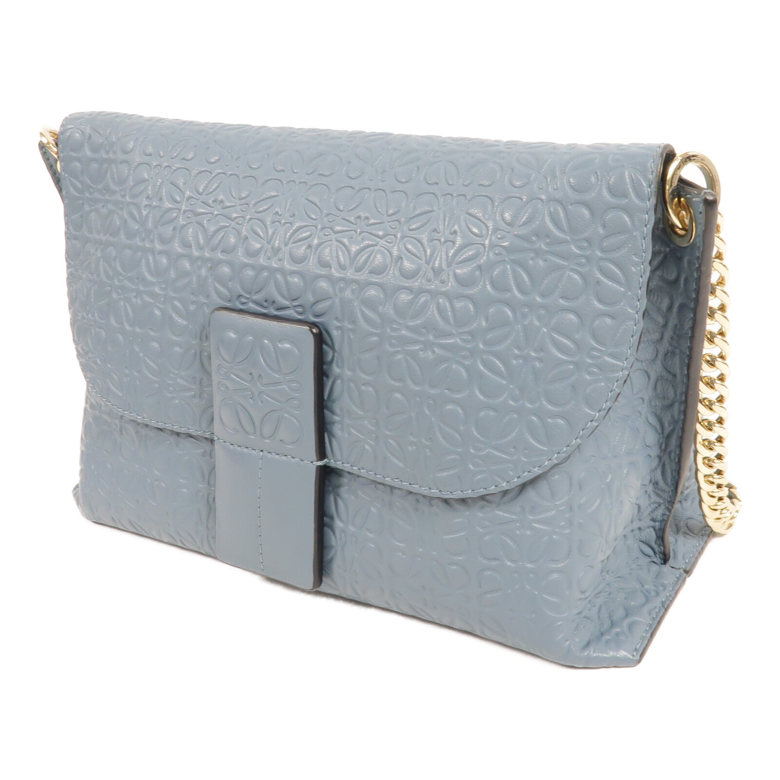 LOEWE 牛皮皮革Avenue Anagram鏈帶肩背袋