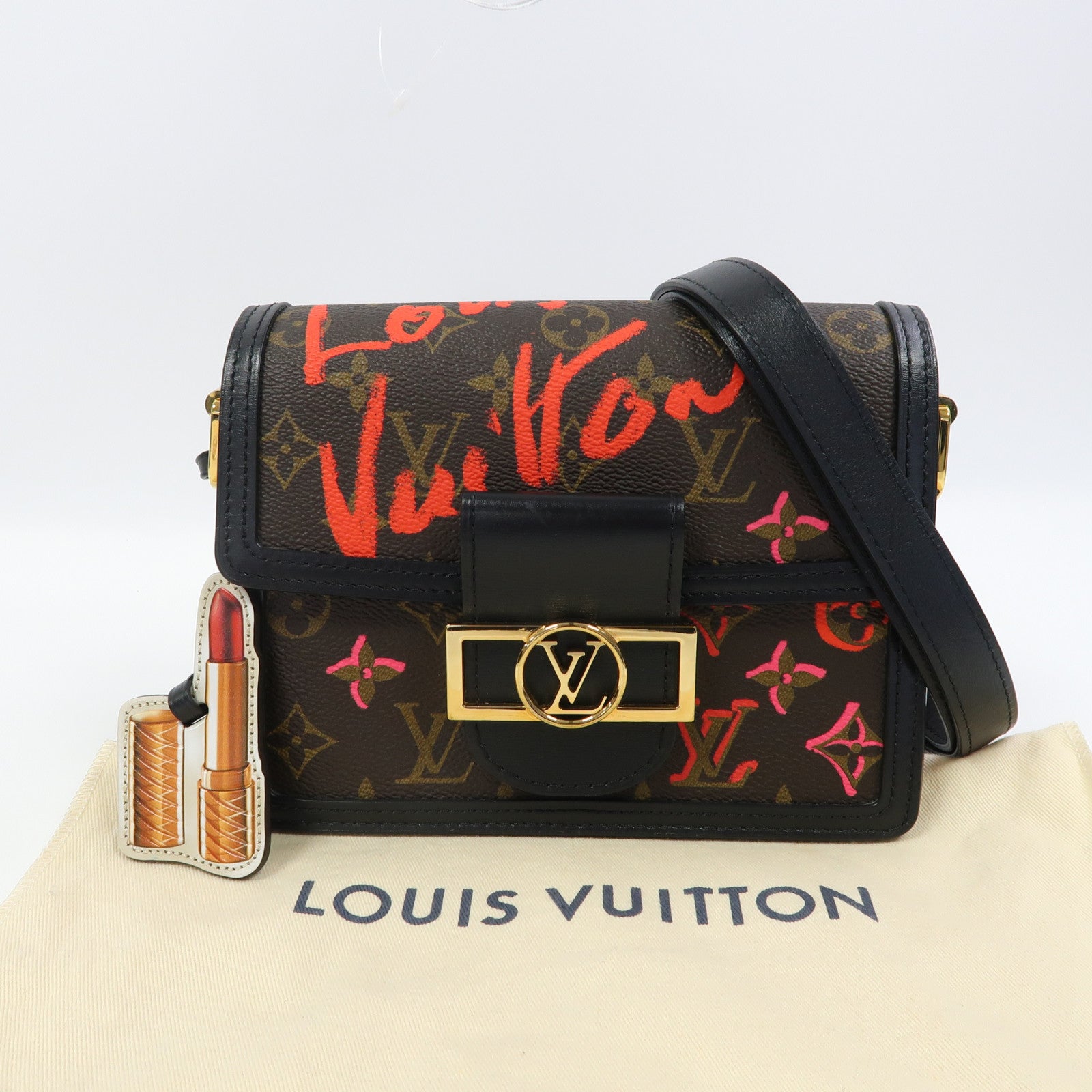 LOUIS VUITTON Monogram Fall In Love Dauphine金扣肩背袋啡色