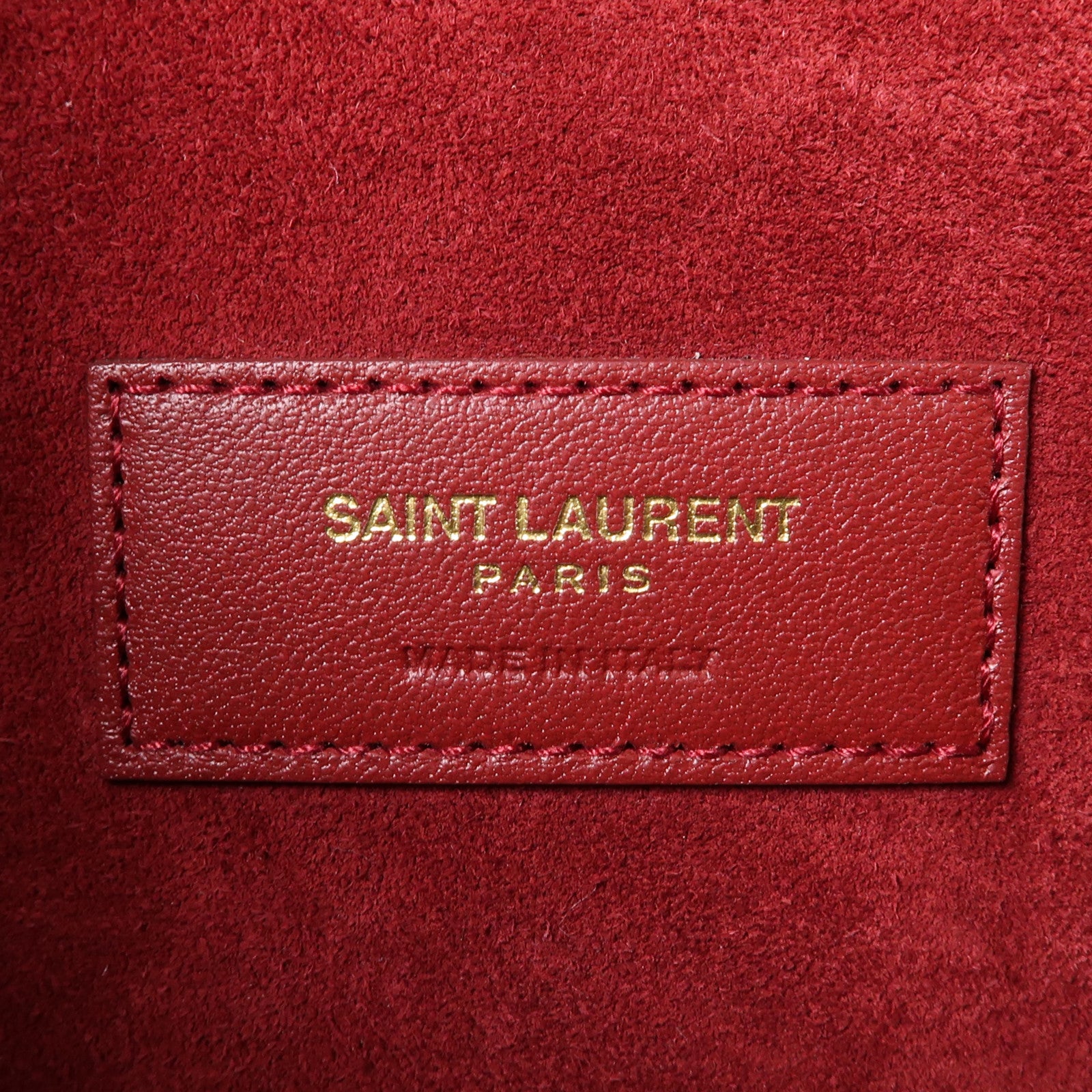 SAINT LAURENT 牛皮皮革Elise金扣鏈帶肩背袋紅色