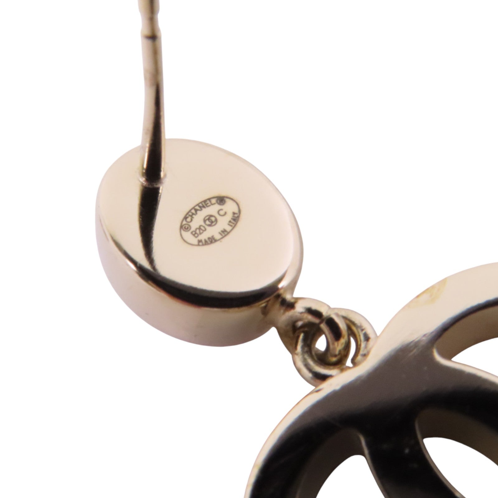 CHANEL 金屬/水鑽Earrings銀扣耳環