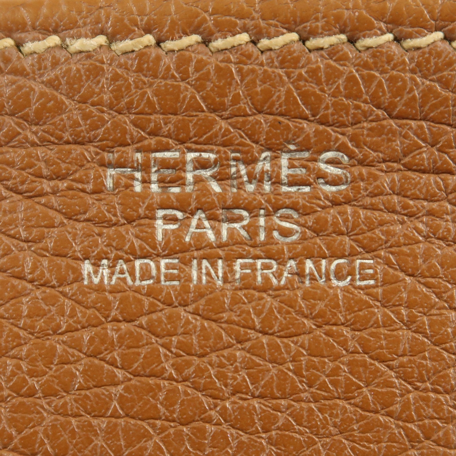 HERMES Clemence皮革Halzan 31銀扣手挽肩背兩用袋Gold