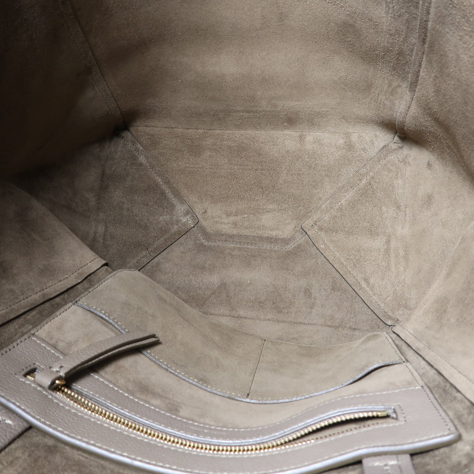 CELINE 牛皮皮革Small Cabas Phantom金扣肩背袋灰色