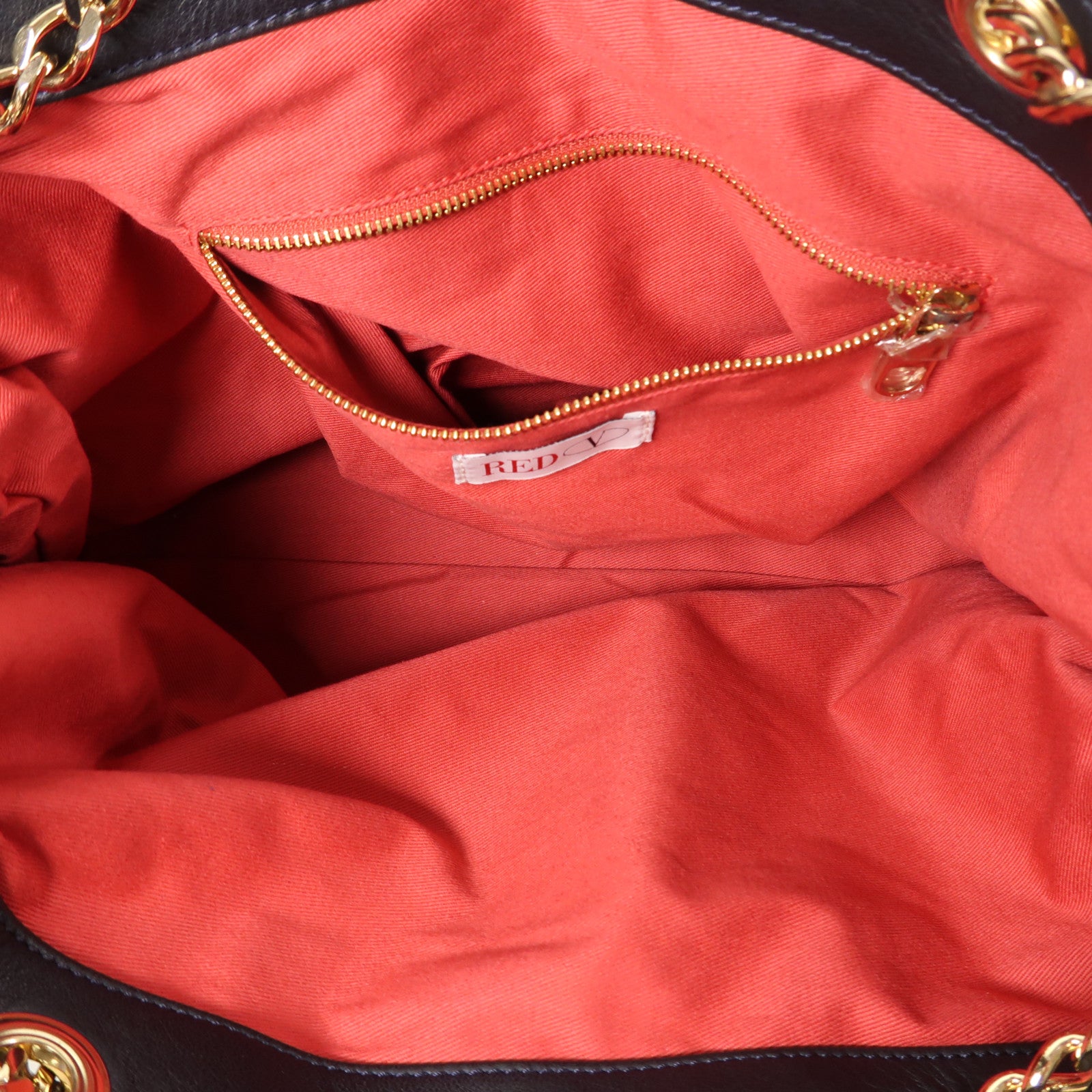 Valentino 牛皮皮革Chain Shoulder金扣肩背袋