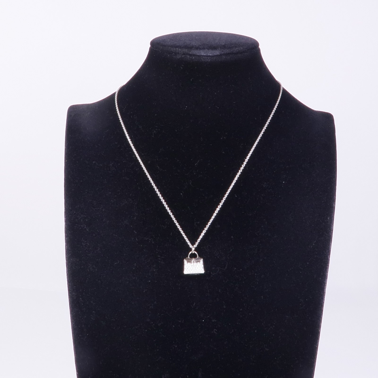HERMES 【激減優惠】18K白金Kelly Pendant鑽石項鍊