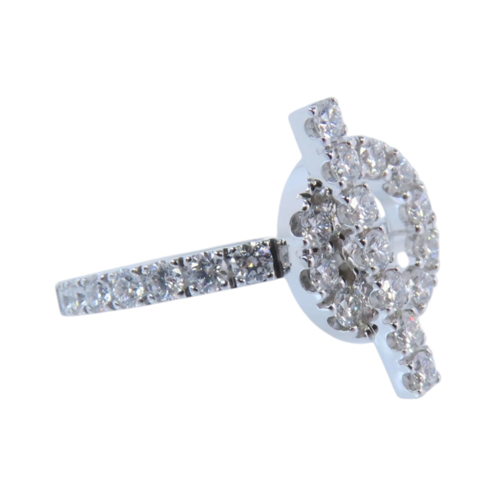 HERMES Finessee Diamond Ring 18K White Gold #54 US#6.5