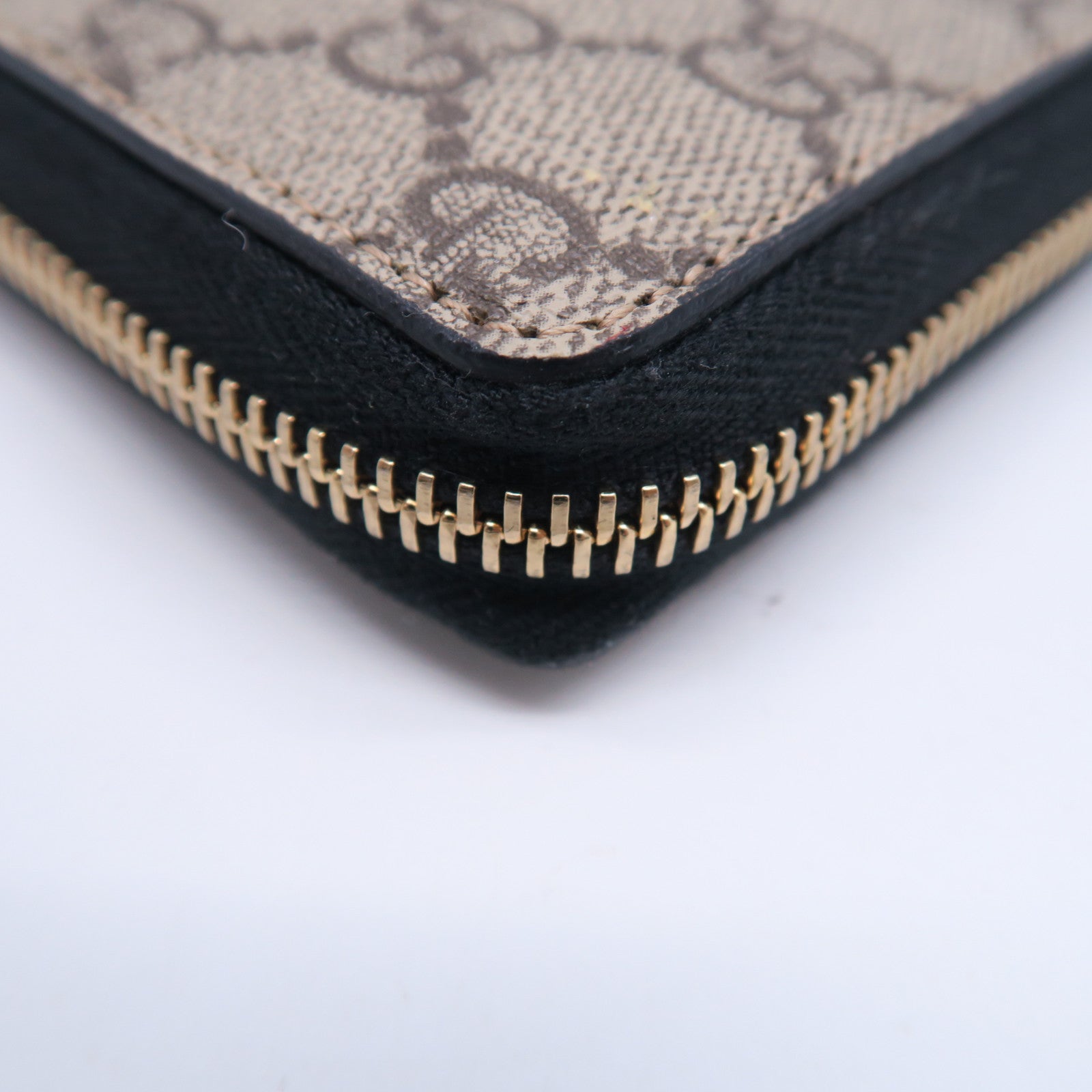 GUCCI 【清倉大減價】塗層帆布 Zipper Long Wallet金扣拉鍊長錢包啡色