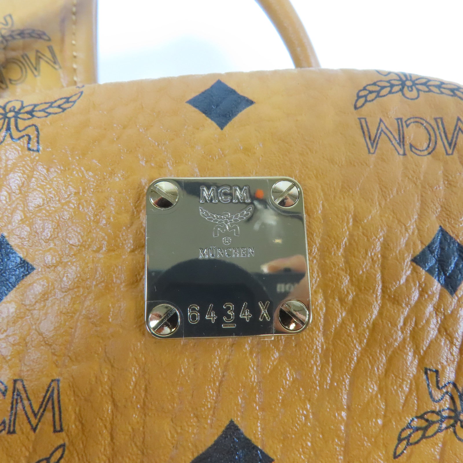 MCM 【激減優惠】皮革Starkside Studs Backpack金扣背包棕色