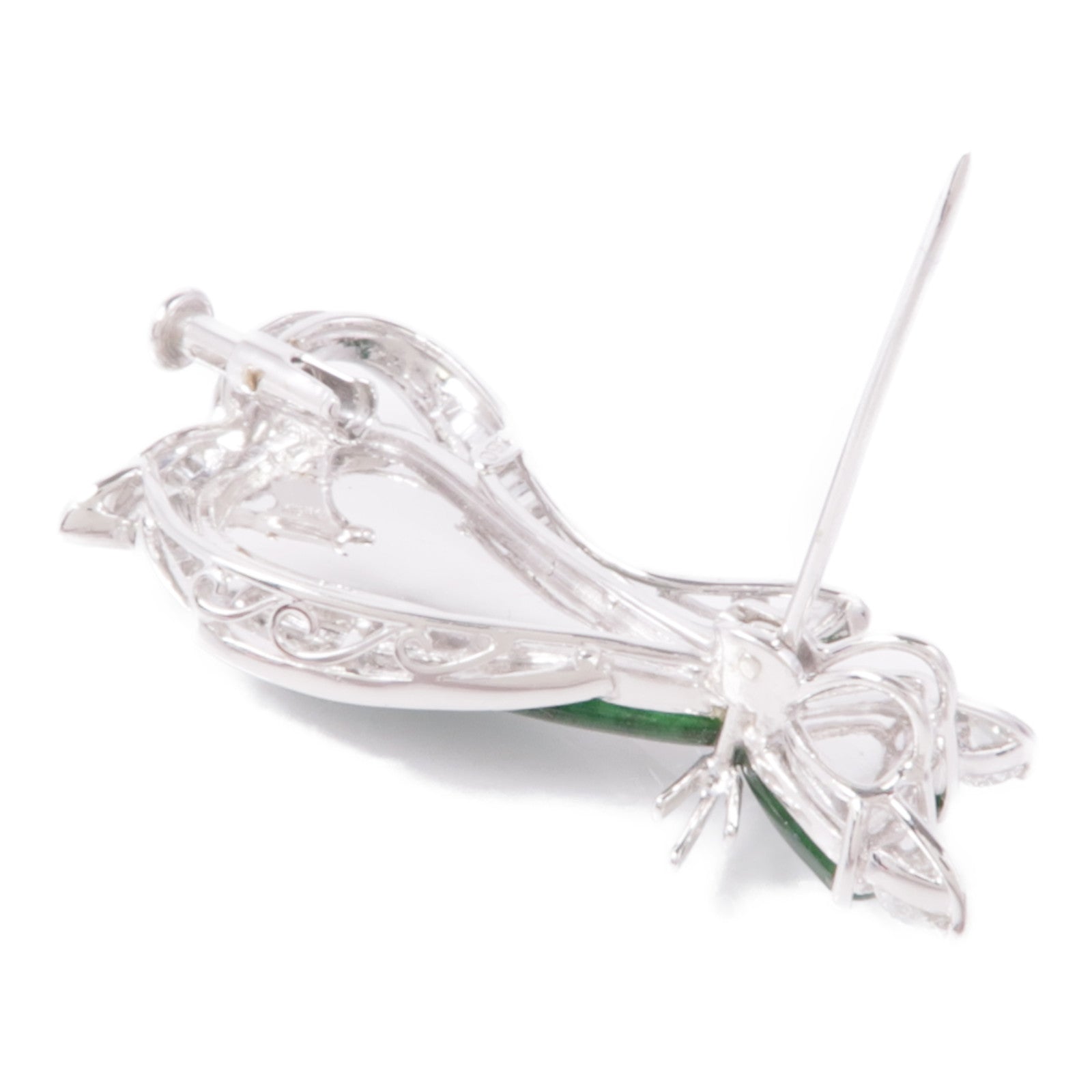 JEWELRY 18K白金Jade/Diamond Brooch/Pendant Top翡翠鑽石胸針/吊墜