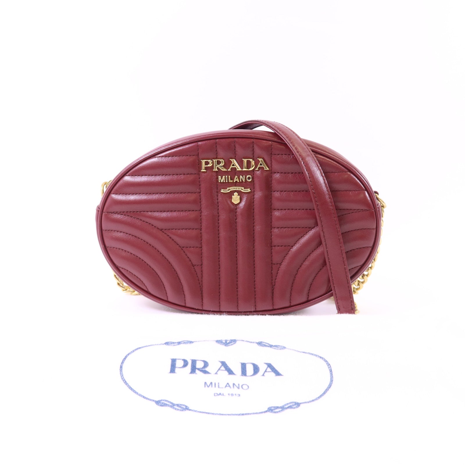 PRADA 牛皮皮革Shoulder Bag金扣肩背袋