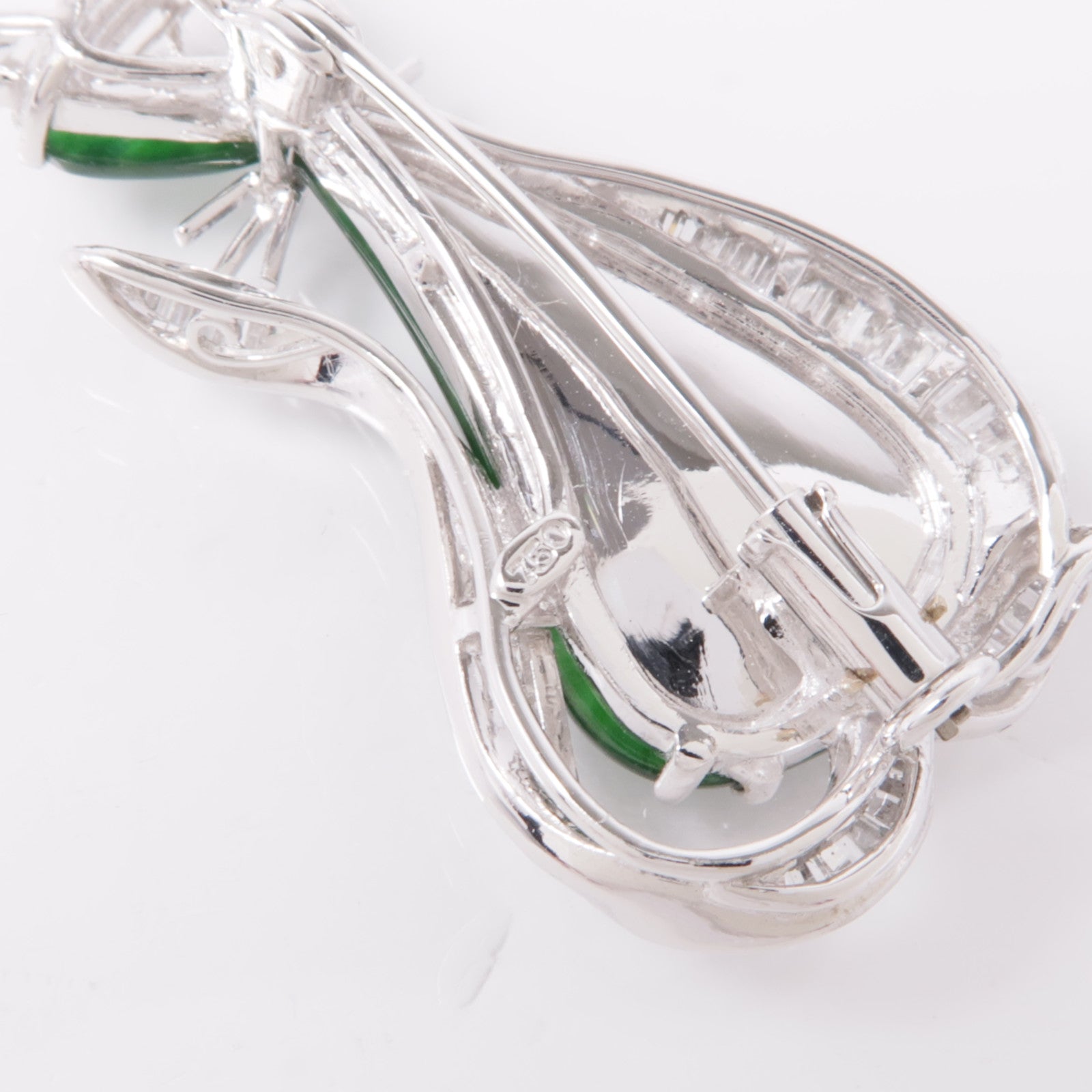 JEWELRY 18K白金Jade/Diamond Brooch/Pendant Top翡翠鑽石胸針/吊墜