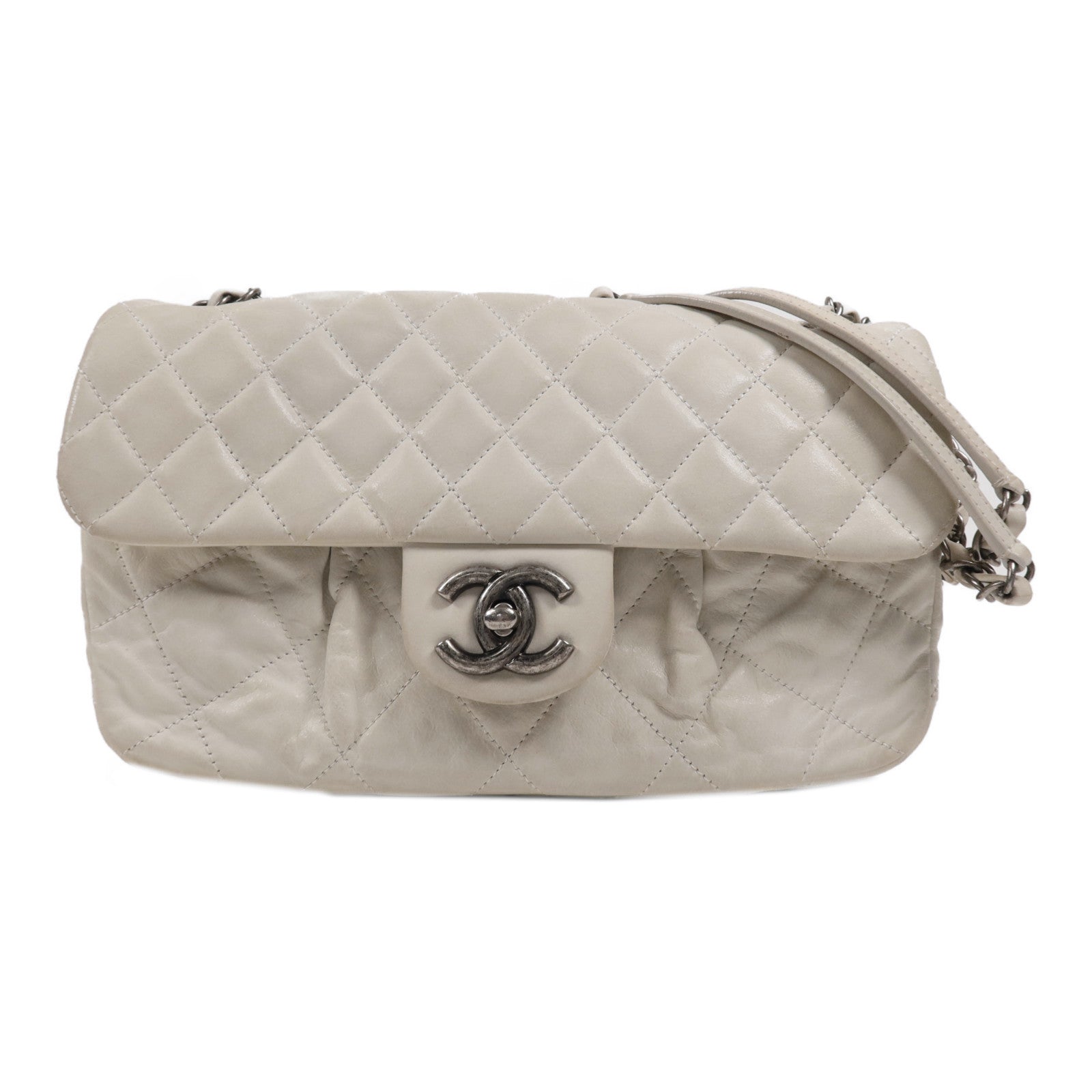 CHANEL 【激減優惠】牛皮皮革Chain Shoulder銀扣鏈帶肩背袋