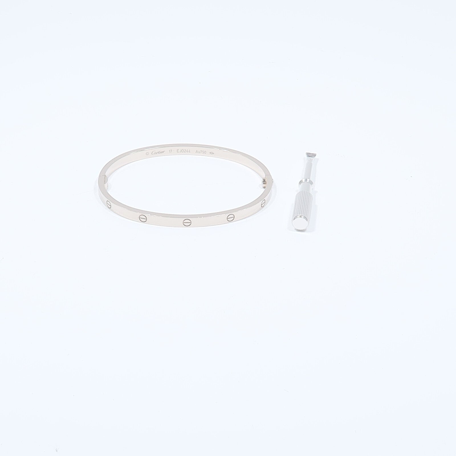CARTIER 18K白金Love Bangle SM手鐲