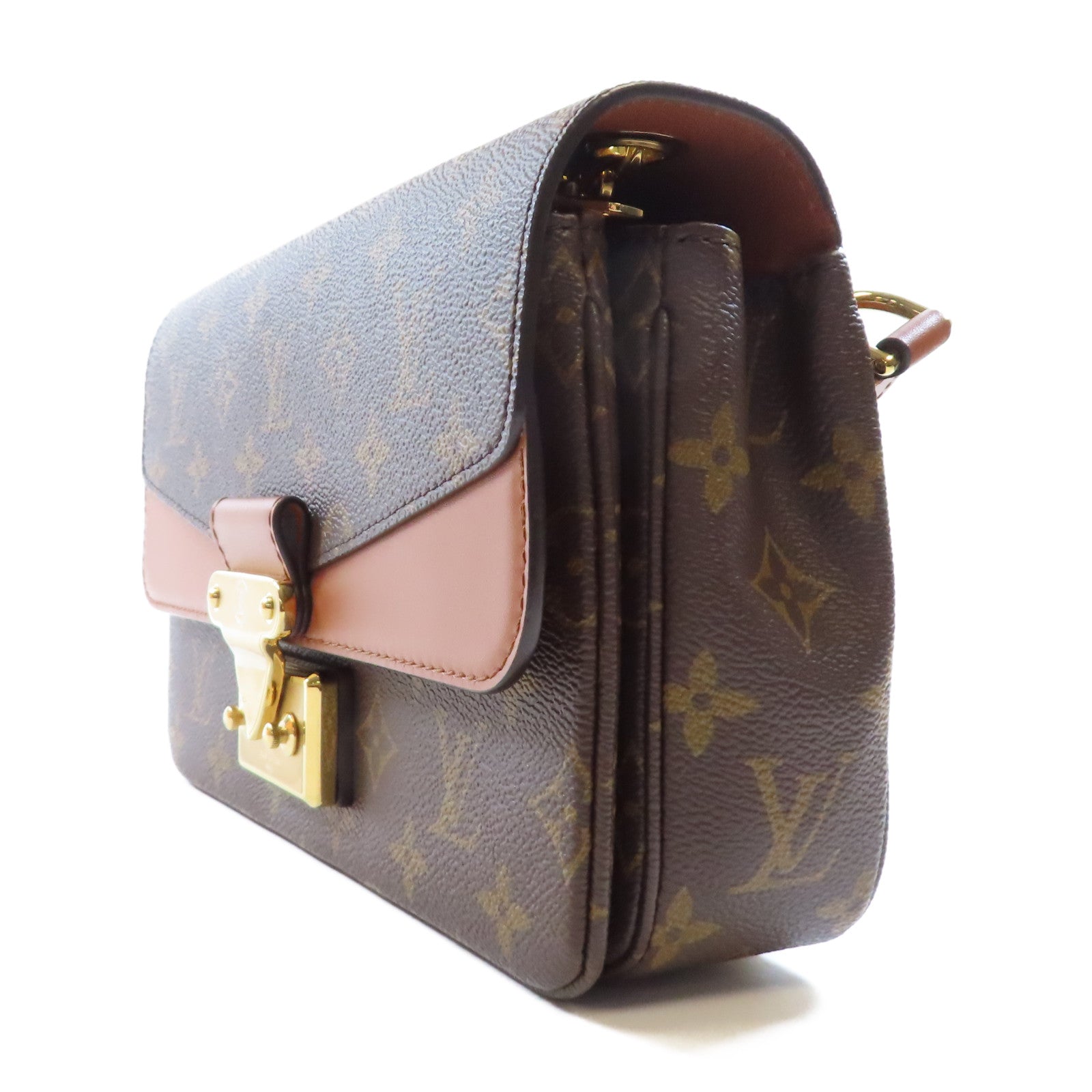 LOUIS VUITTON Monogram Marceau金扣鏈帶肩背袋棕色