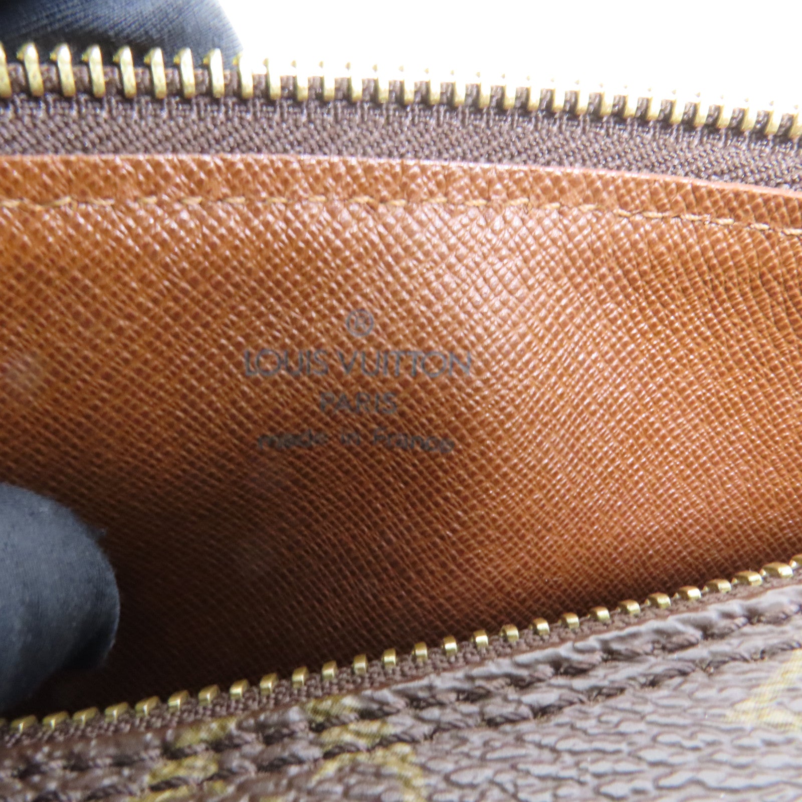 LOUIS VUITTON Monogram Papillon金扣手挽袋棕色