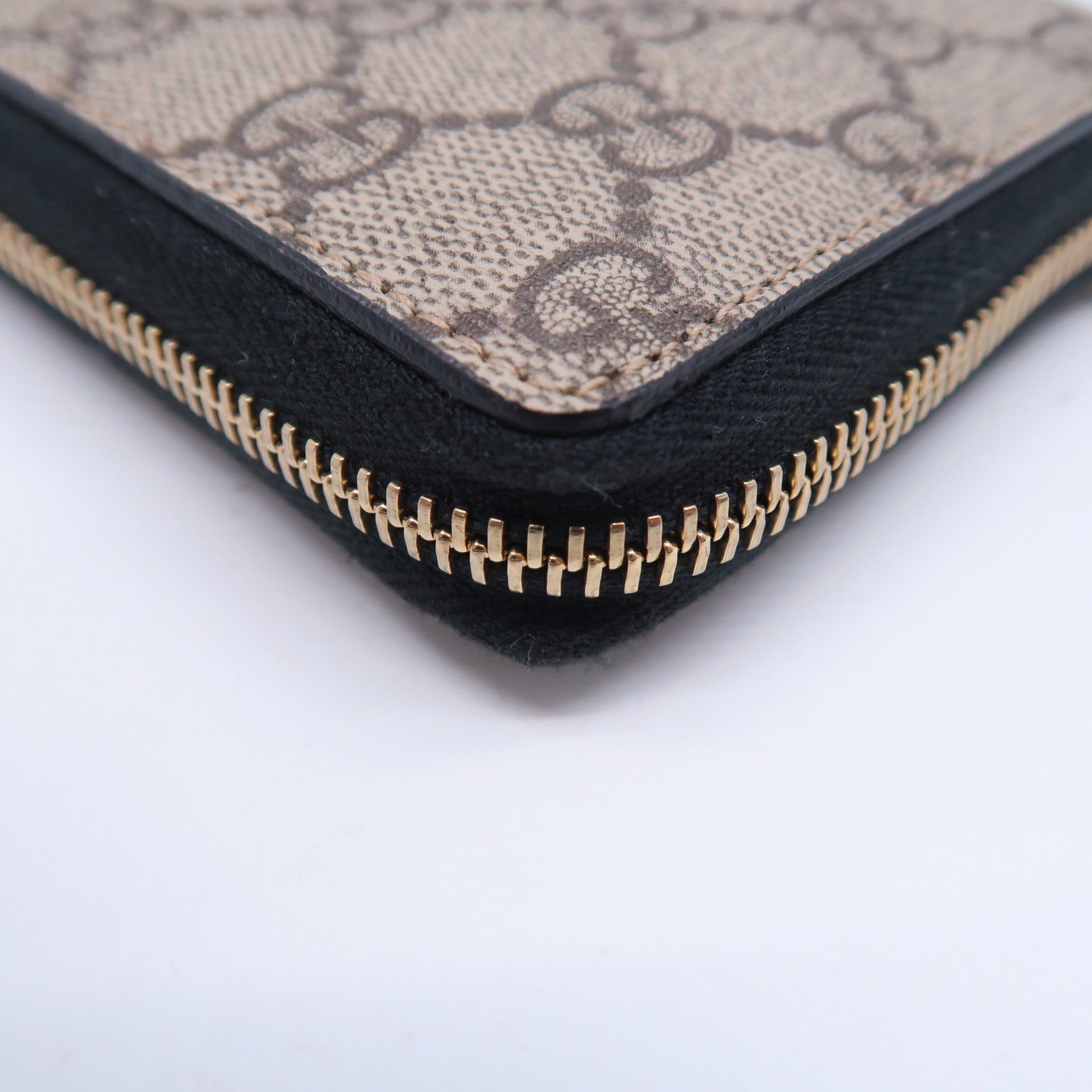 GUCCI 【清倉大減價】塗層帆布 Zipper Long Wallet金扣拉鍊長錢包啡色