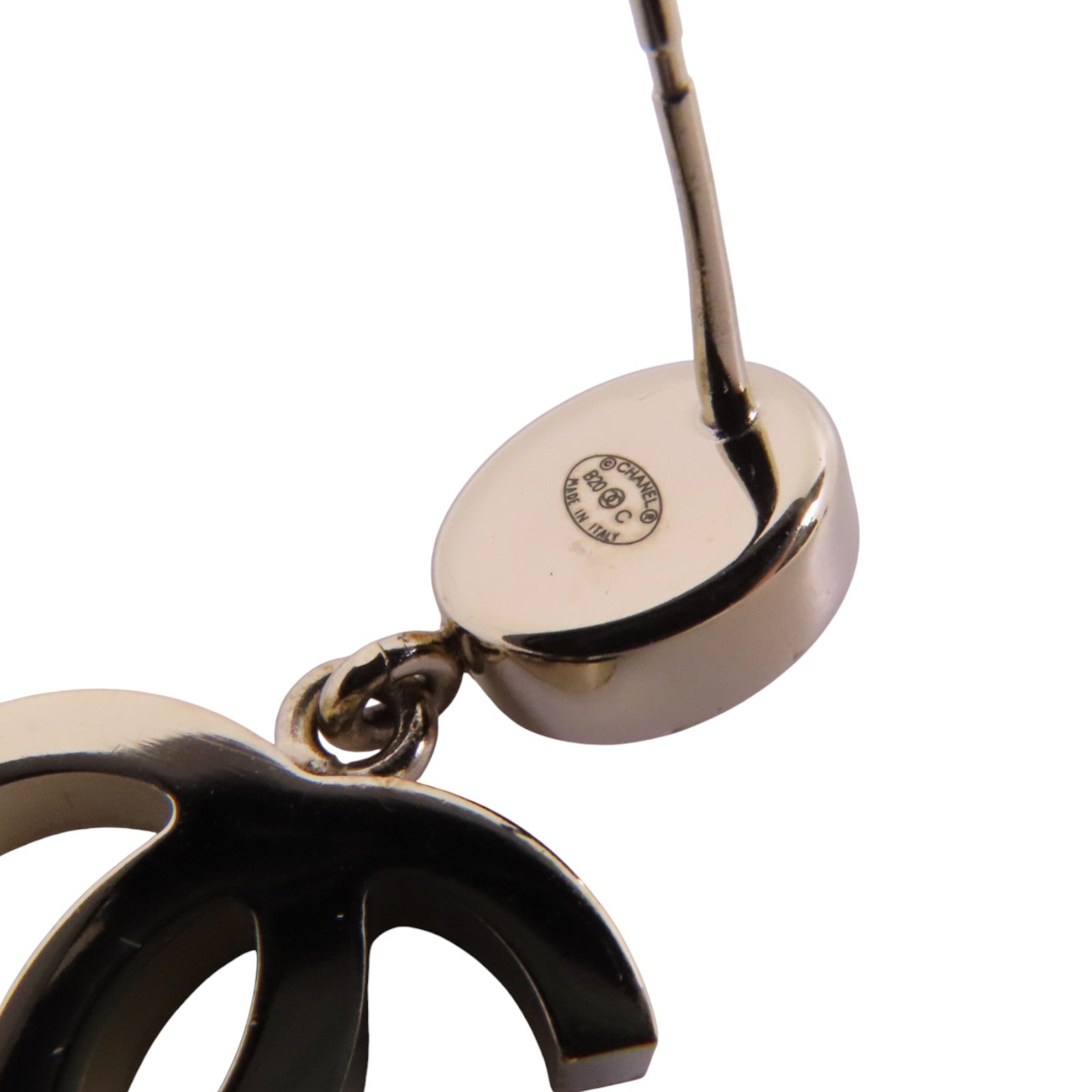 CHANEL 金屬/水鑽Earrings銀扣耳環