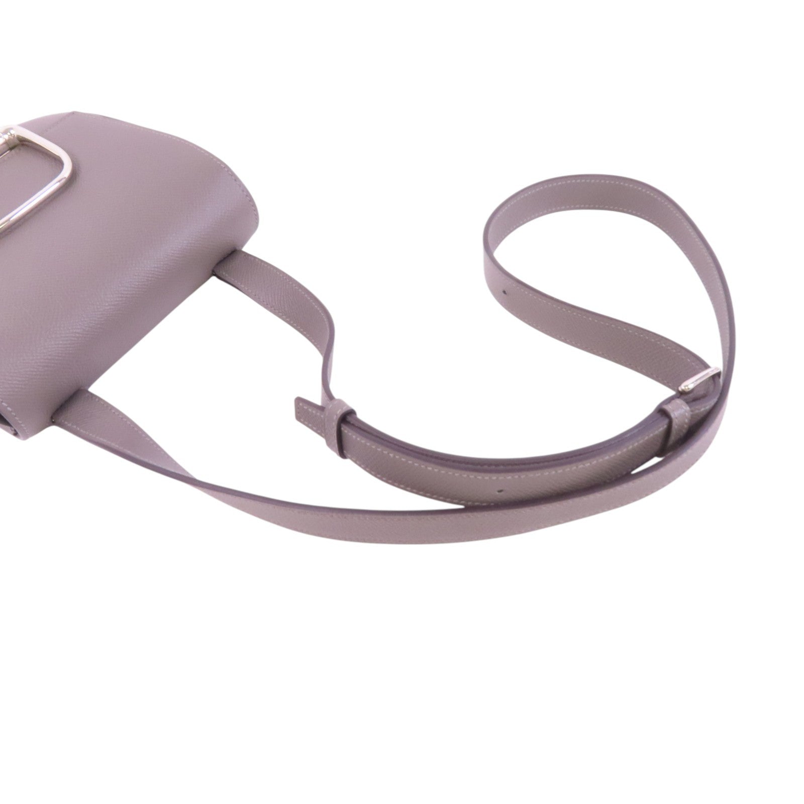 HERMES PHW Della Cavalleria Mini Shoulder Bag Epsom Leather 0L Gris Meyer Grey