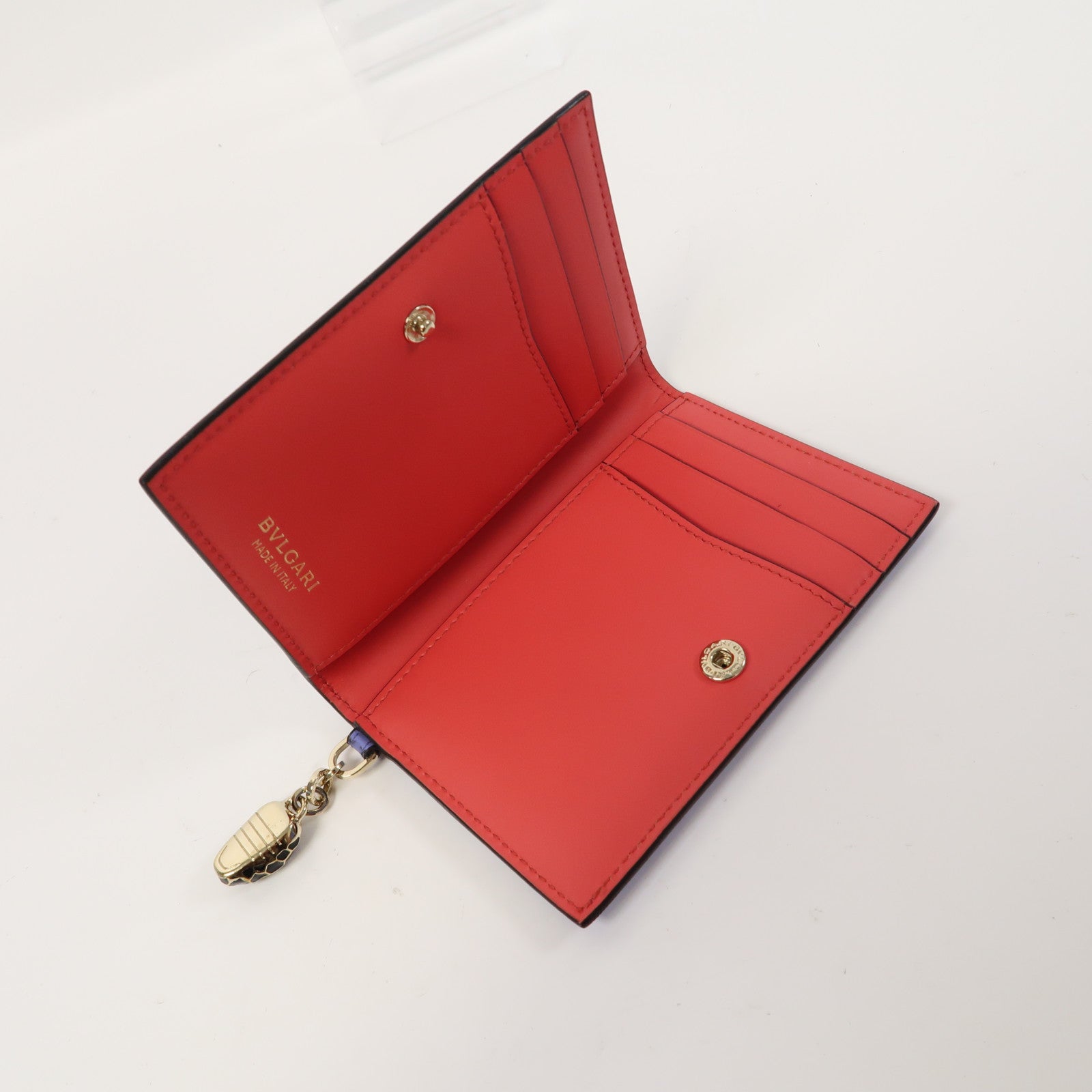 BVLGARI 牛皮皮革Card Case金扣卡片套紫色