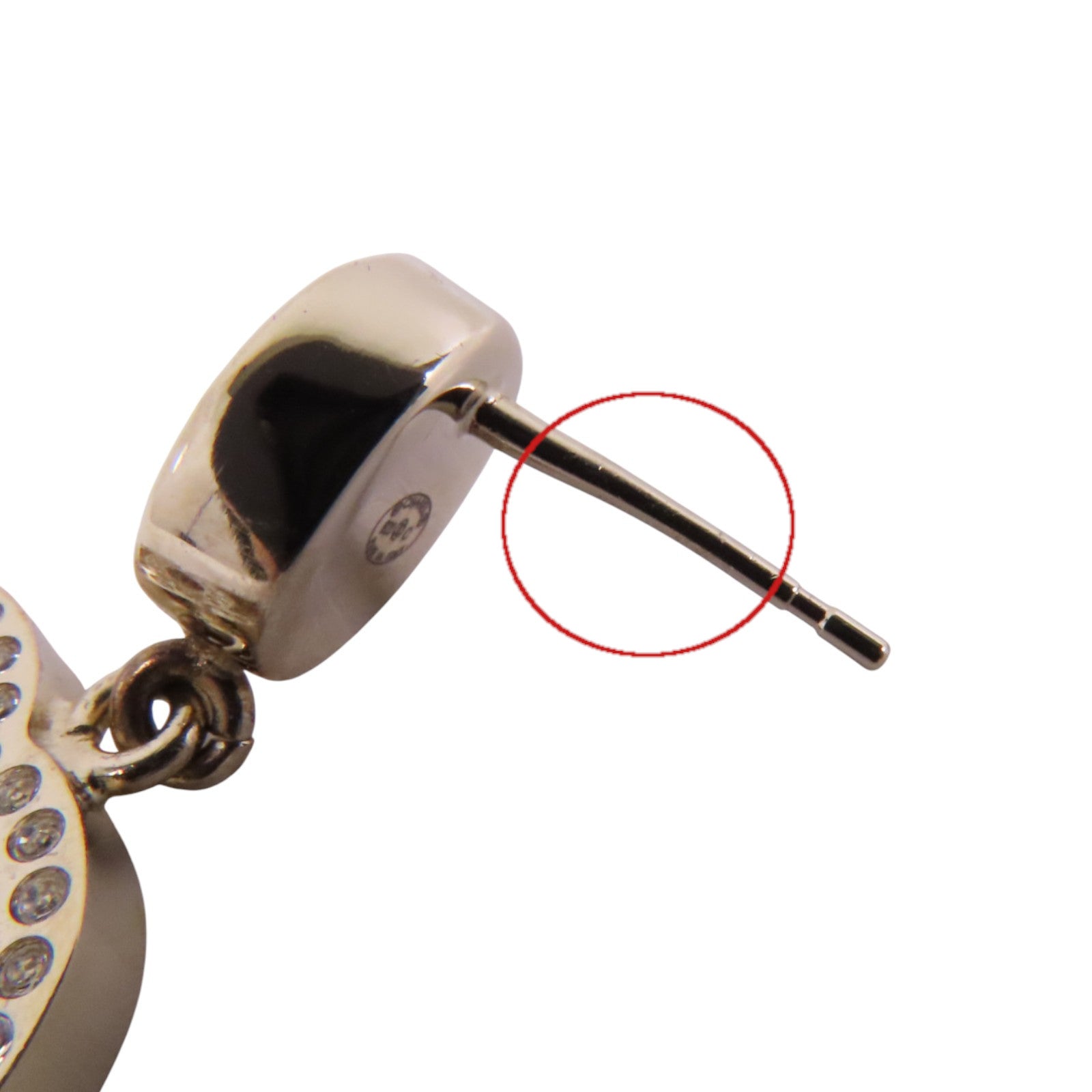 CHANEL 金屬/水鑽Earrings銀扣耳環