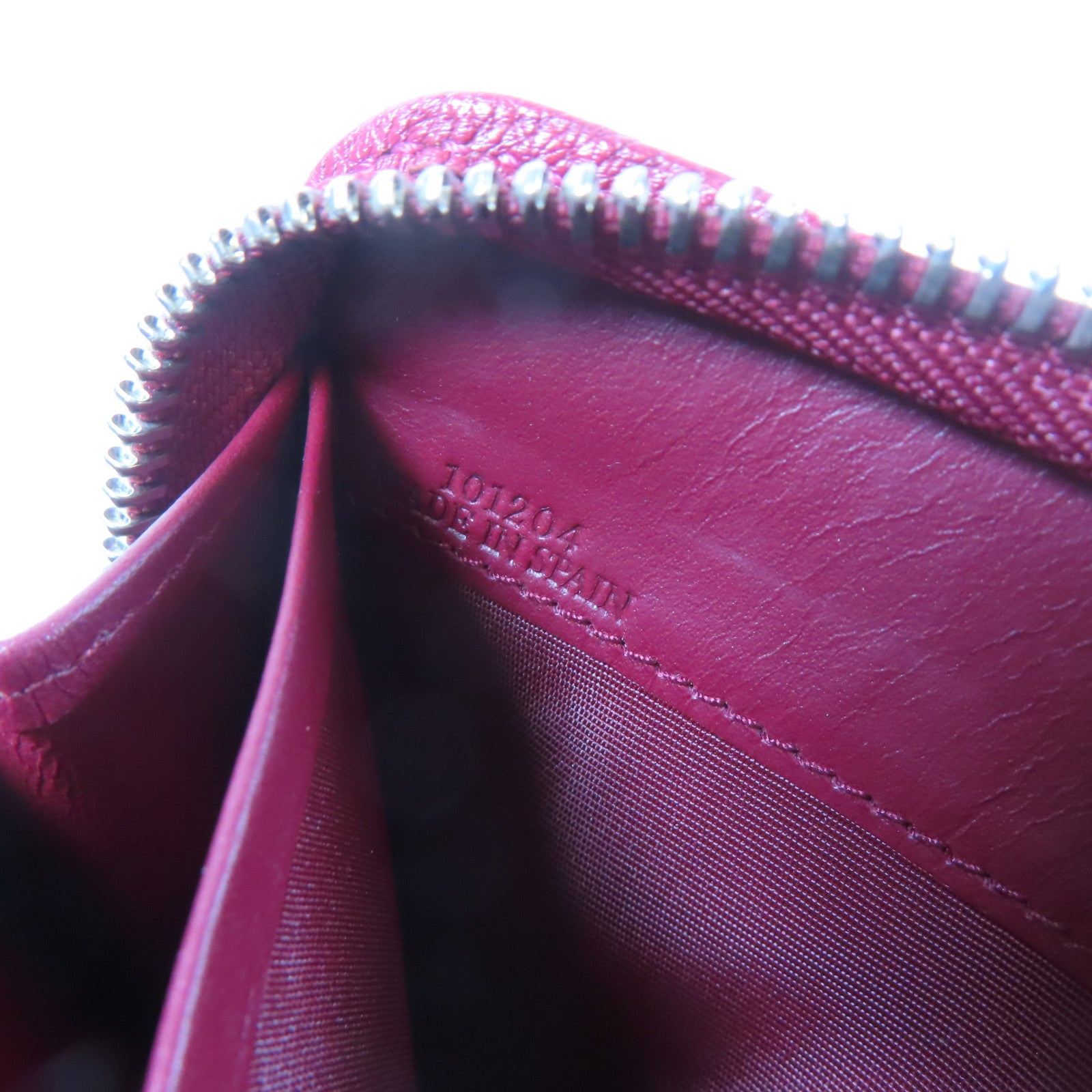 LOEWE 【激減優惠】牛皮皮革Long Wallet銀扣長錢包紅色